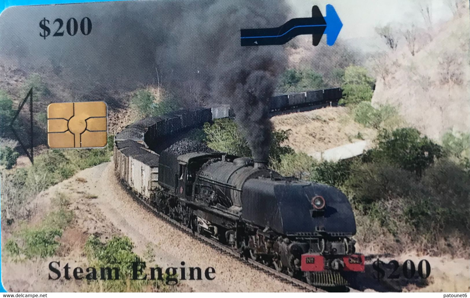 ZIMBABWE  -  Phonecard - Steam Engine - $ 200 - Zimbabwe