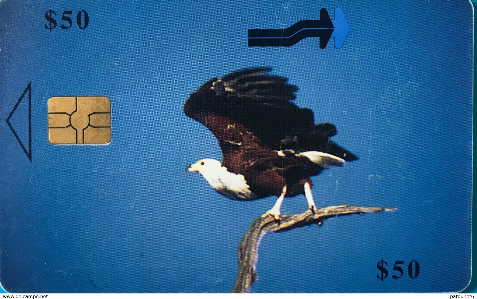 ZIMBABWE  -  Phonecard - Fish Eagle In Flight - $ 50 - Simbabwe