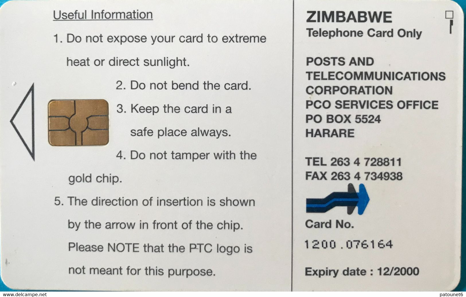 ZIMBABWE  -  Phonecard - Lion - $ 50 - Simbabwe