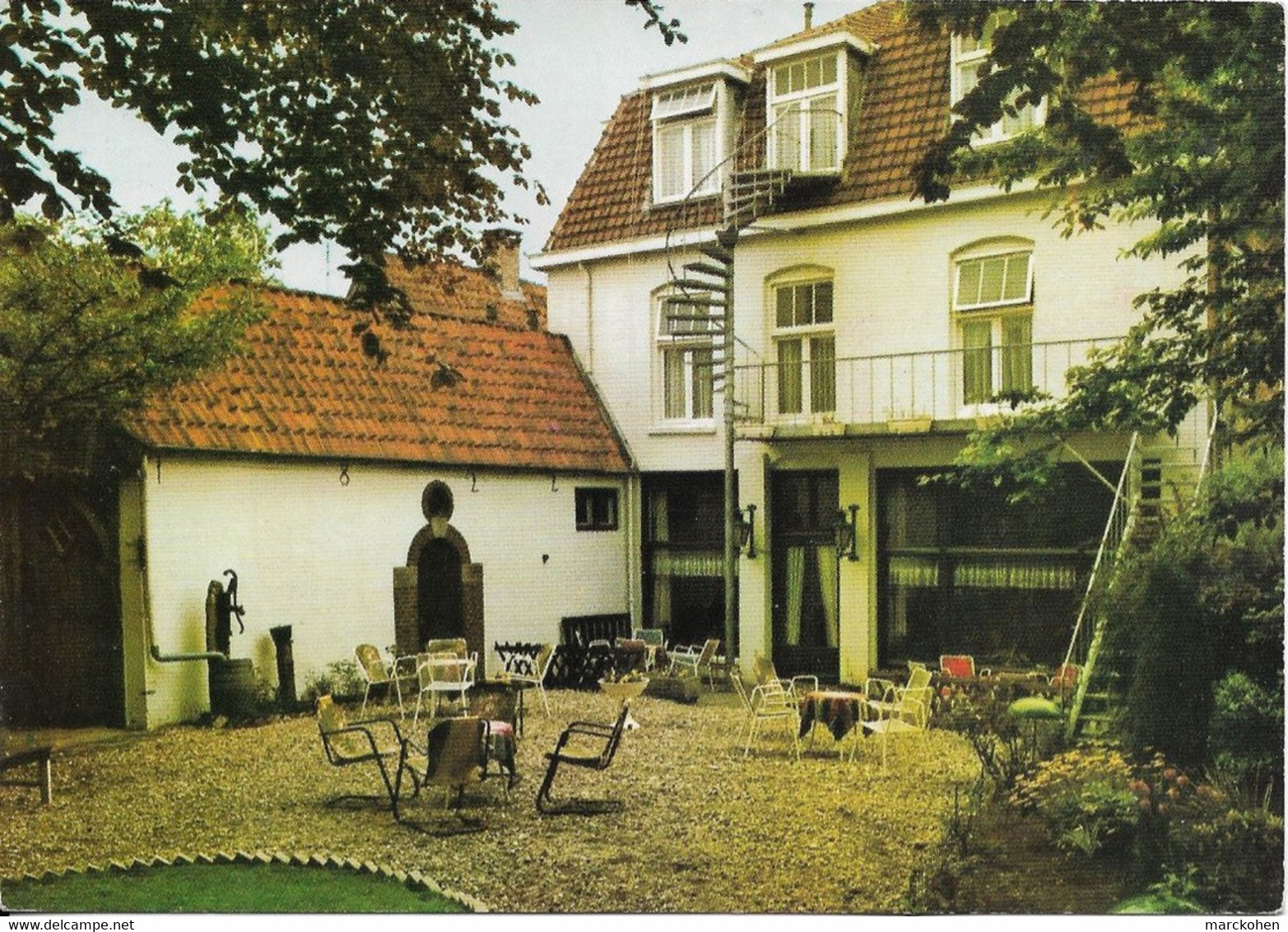 PAYS-BAS - OOTMARSUM : Jardin Et Façade Arrière De L'Hôtel-Café-Restaurant "de La Poste". CPSM. - Ootmarsum