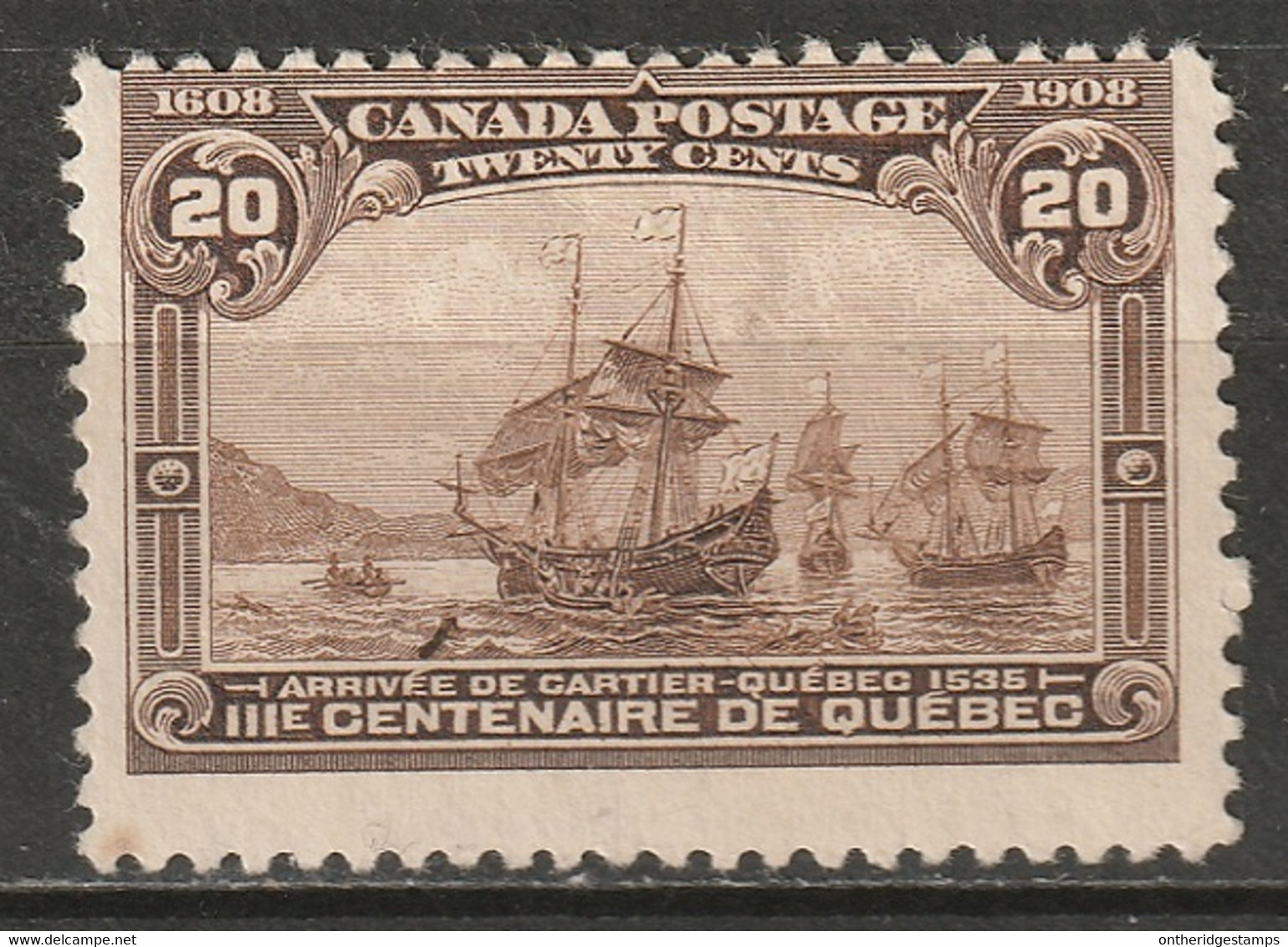 Canada 1908 Sc 103 Mi 91 Yt 92 MH* Tiny Toning Spot - Neufs