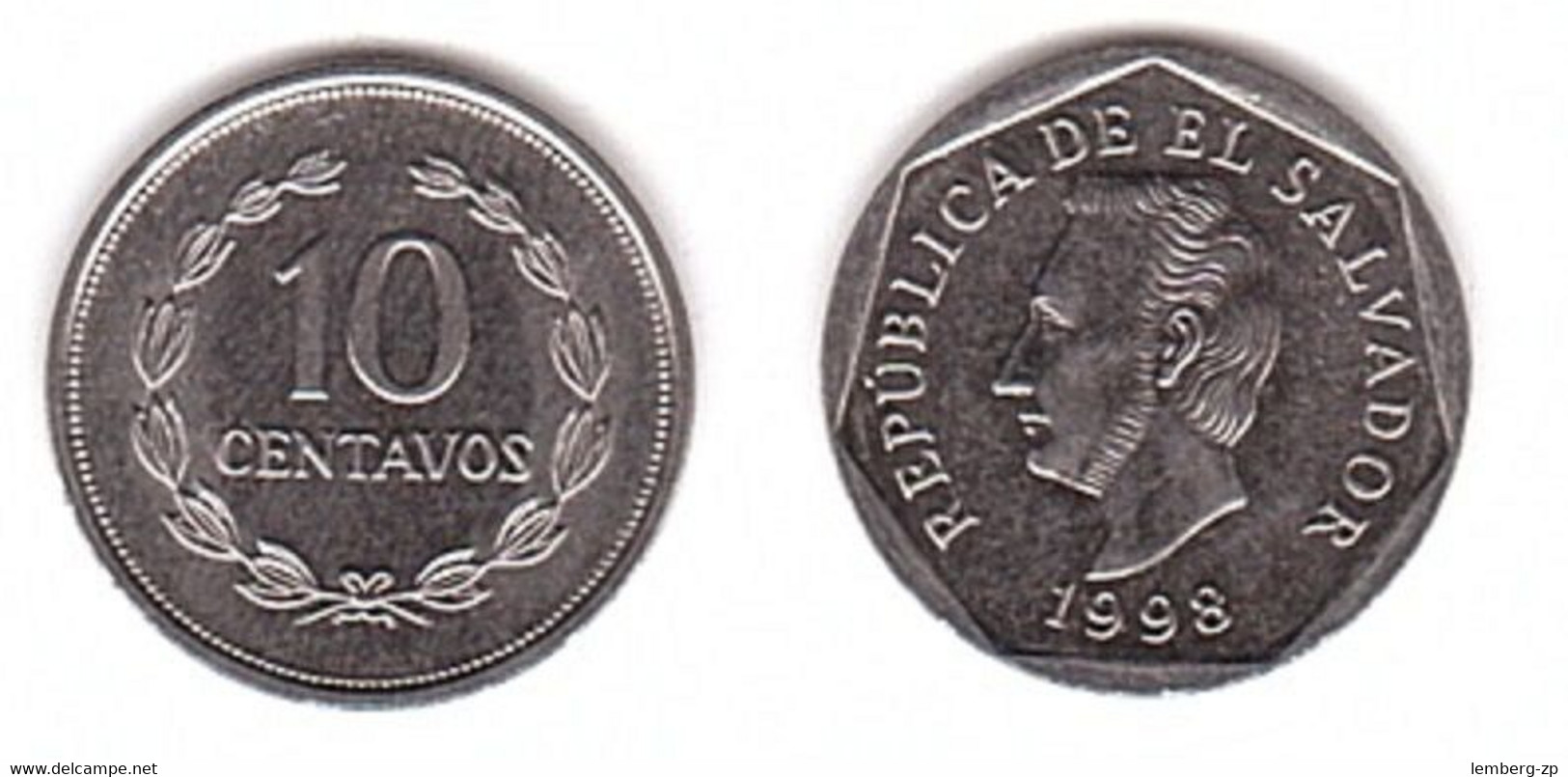 El Salvador - 10 Centavos 1998 UNC Lemberg-Zp - El Salvador