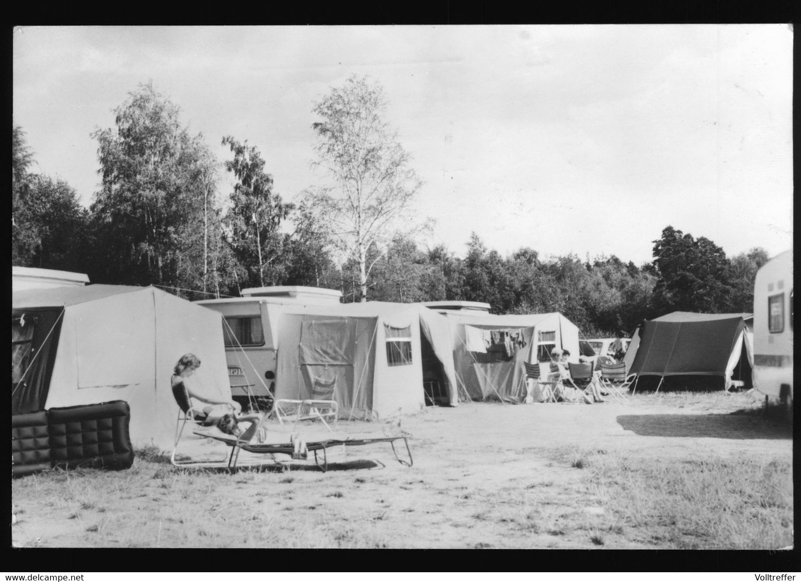 DDR Foto AK 1983 Deutschbaselitz Kamenz, Campingplatz Am Waldbad - Kamenz