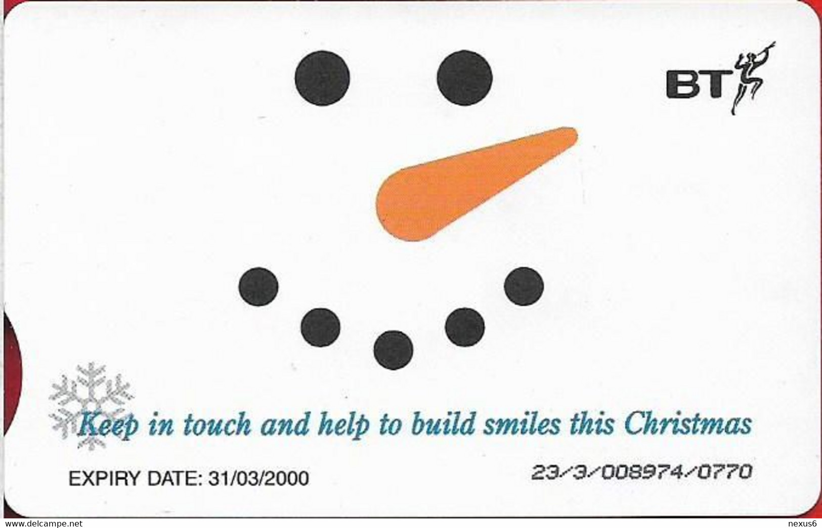 UK - BT (Chip) - PRO442 - BCI-072 - Snowman, Keep In Touch, 5£, 4.000ex, Mint - BT Promotional