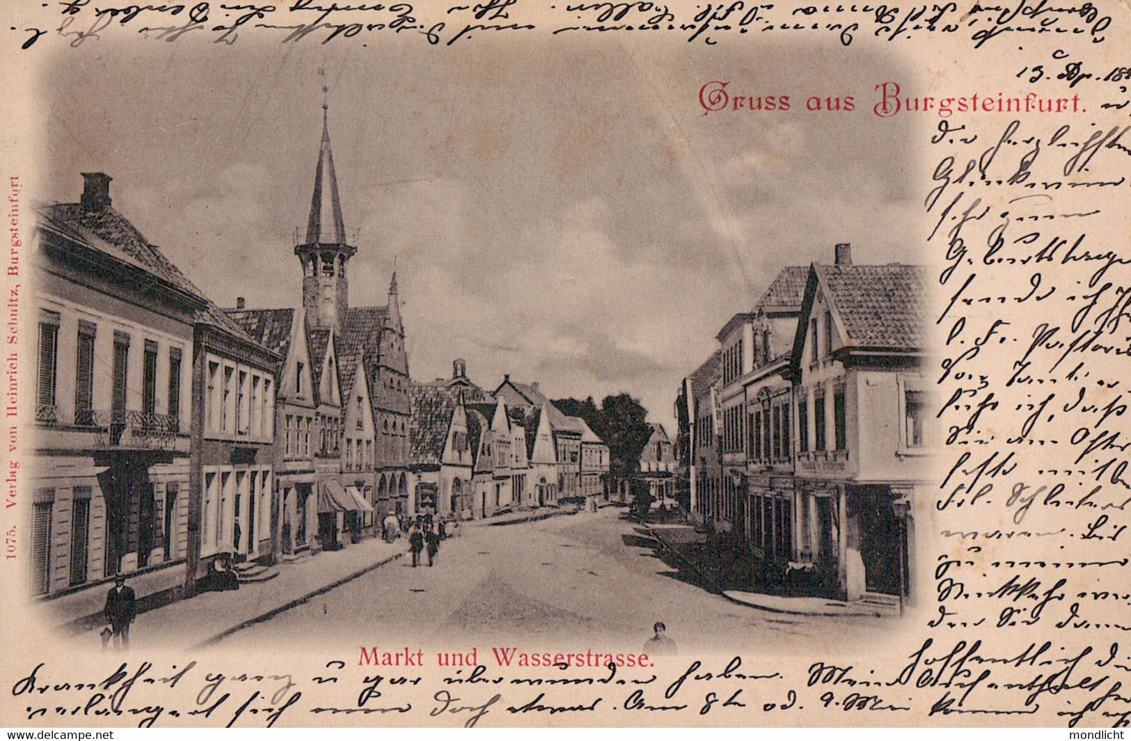 Gruss Aus Burgsteinfurt. Markt Und Wasserstrasse. 1899. (Steinfurt). - Steinfurt