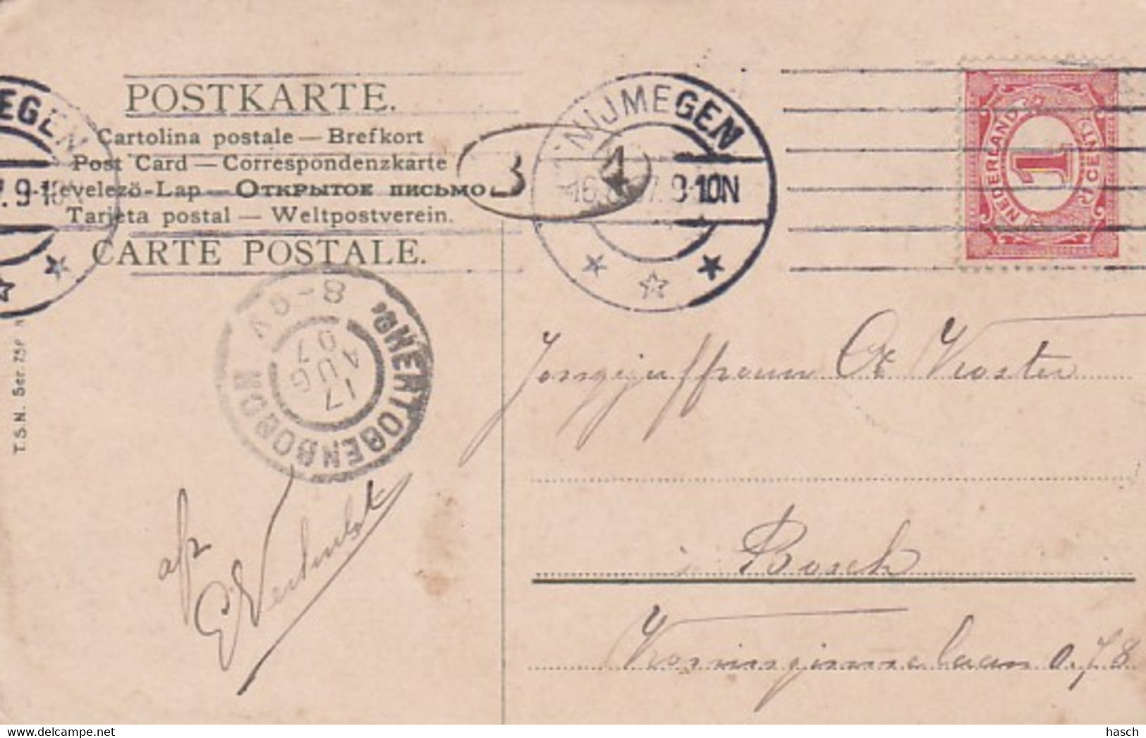 4839      54           Mevrouw Nijlpaard Mag Ik Deze Dans Van U. (leuke Kaart, Poststempel 1907)(minuscule - Autres & Non Classés