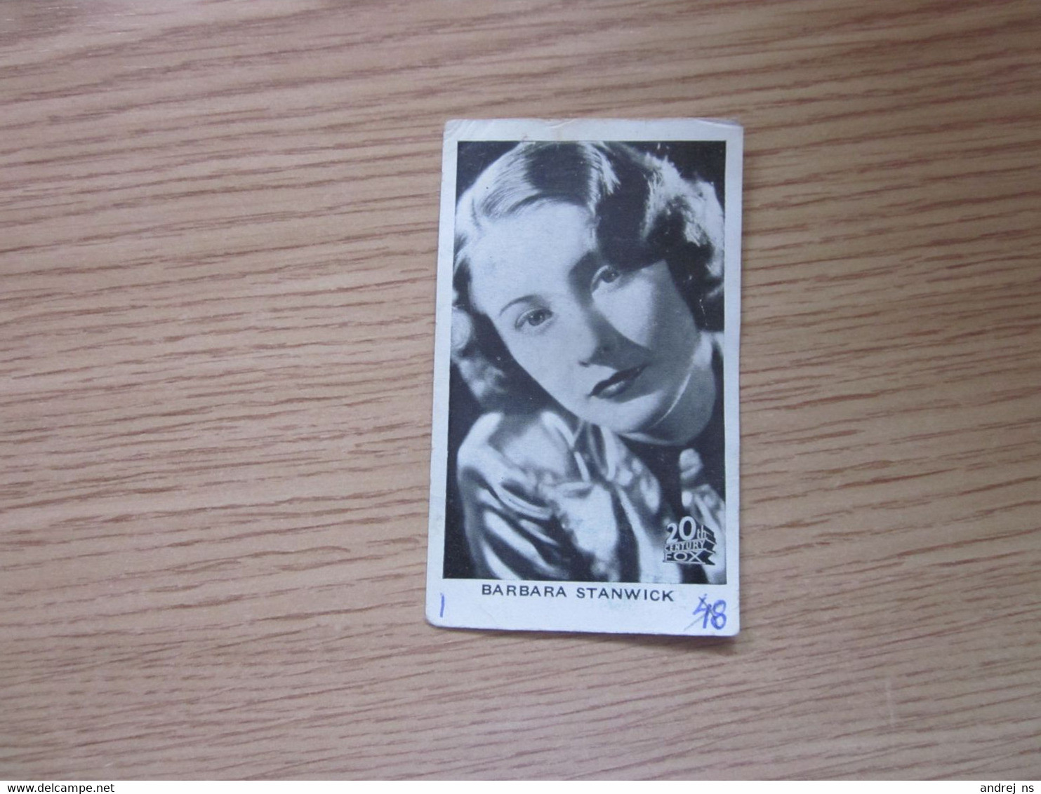 Barbara Staniwick Mirim Kraljica Cokolade 1930's Yugoslavian Kingdom Original Vintage Mirim Chocolate Card 5x8 Cm - Actors