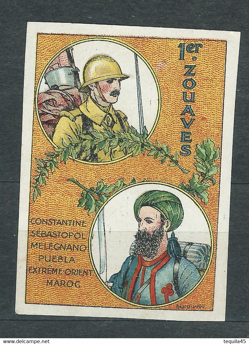 VIGNETTE DELANDRE FRANCE - 1er Regiment De Zouaves - WWI - WW1 Poster Stamp Cinderella 1914 1918 War - Red Cross