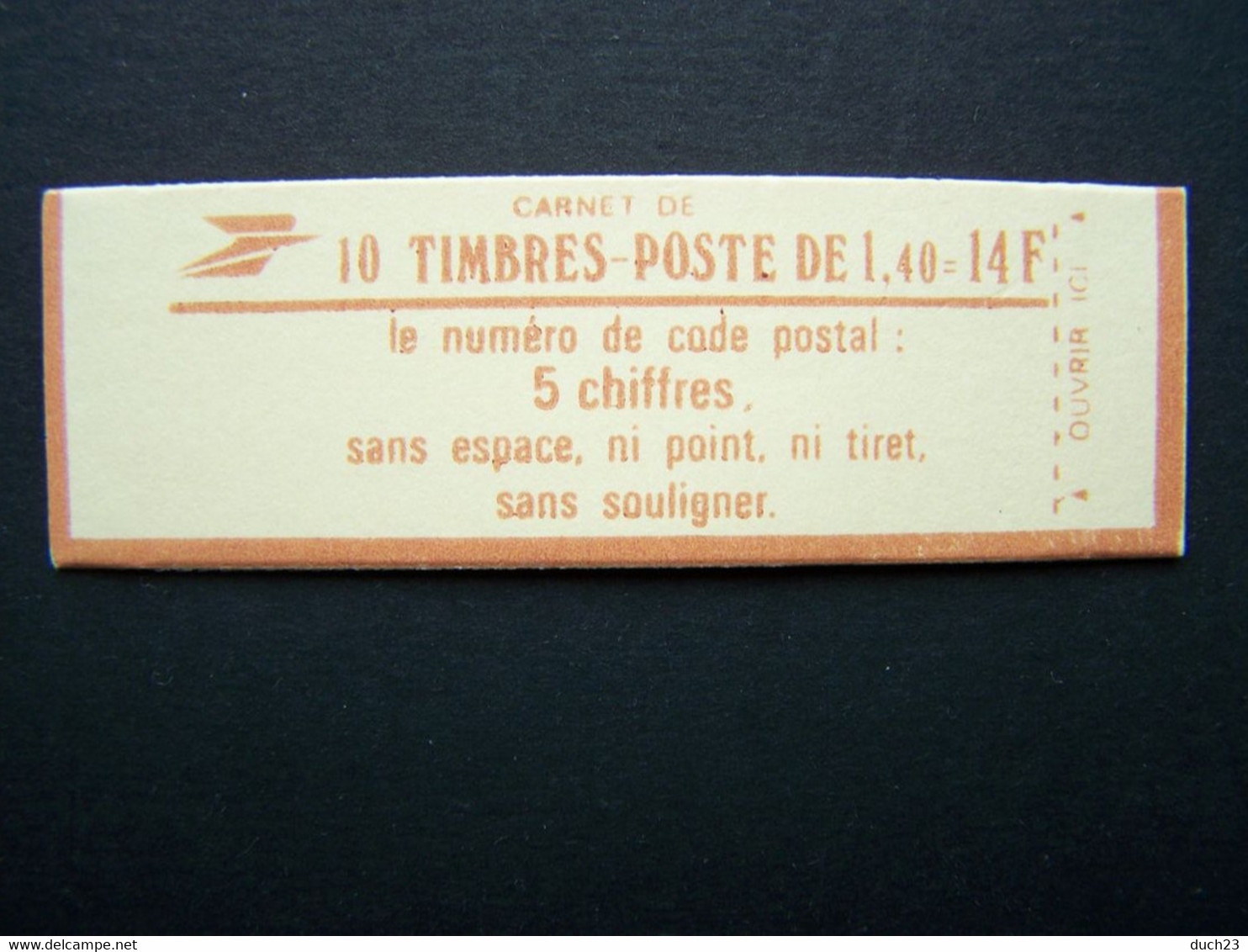 2102-C4 CONF. 9 CARNET FERME 10 TIMBRES SABINE DE GANDON 1,40 ROUGE CODE POSTAL - Altri & Non Classificati