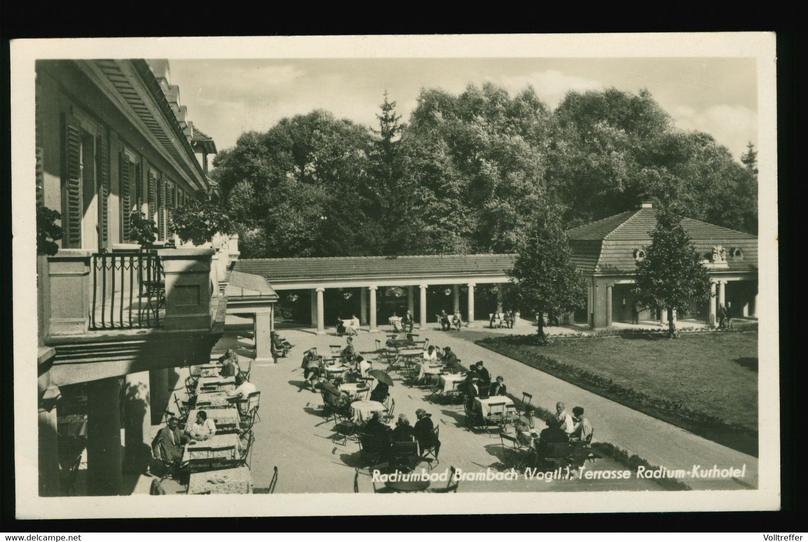 DDR Kleinformat AK Um 1953 Radiumbad Bad Brambach, Terrasse Kurhotel - Bad Brambach