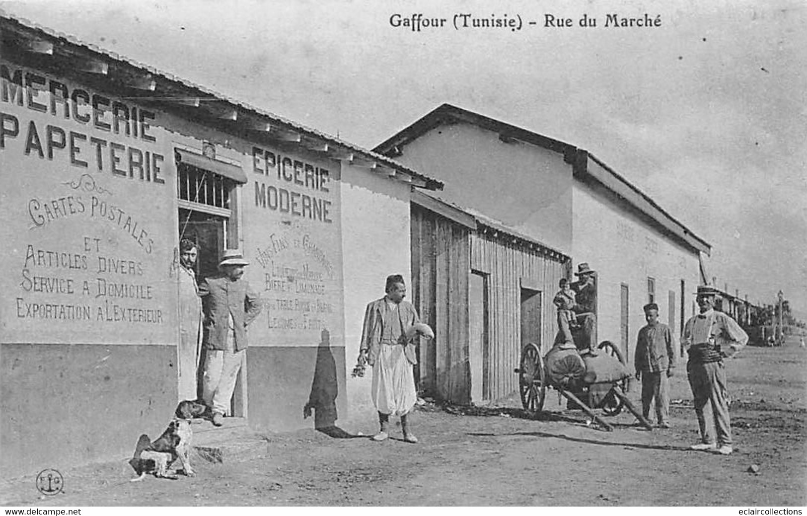 Gaffour   Tunisie   Rue Du Marché    Epicerie .Cartes Postales     (voir Scan) - Tunisie