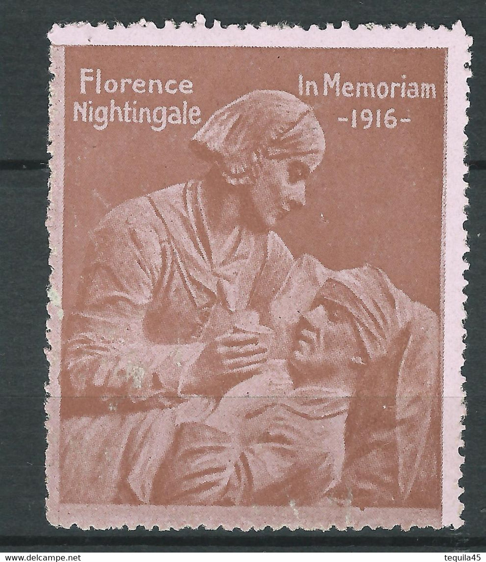 Rare VIGNETTE Patriotique DELANDRE Florence Nightingale - WWI - WW1 Poster Stamp Cinderella 1914 1918 - Military Heritage