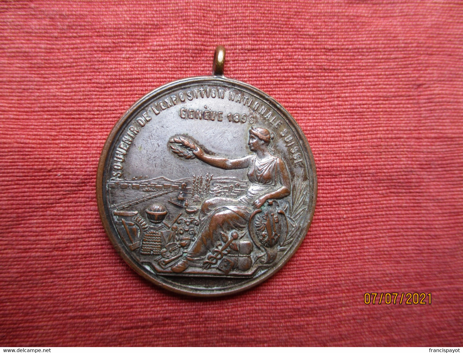 Suisse : Médaille Exposition Nationale Genève 1896  - La Patrie Protège Et Récompense Le Travail (rare) - Professionnels / De Société