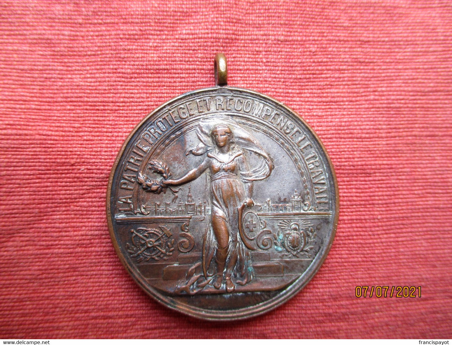 Suisse : Médaille Exposition Nationale Genève 1896  - La Patrie Protège Et Récompense Le Travail (rare) - Professionnels / De Société