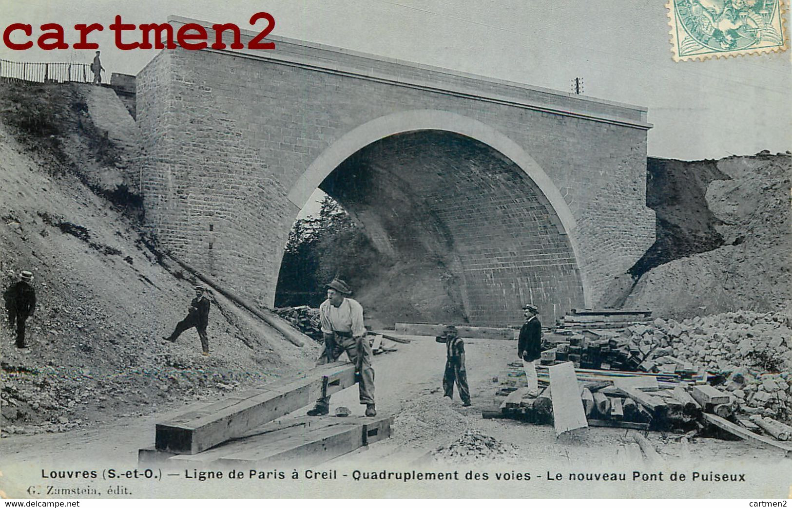 LOUVRES LIGNE DE PARIS A CREIL QUADRUPLEMENT DES VOIES LE NOUVEAU PONT DE PUISEUX CONSTRUCTION TRAVAUX 95 - Louvres