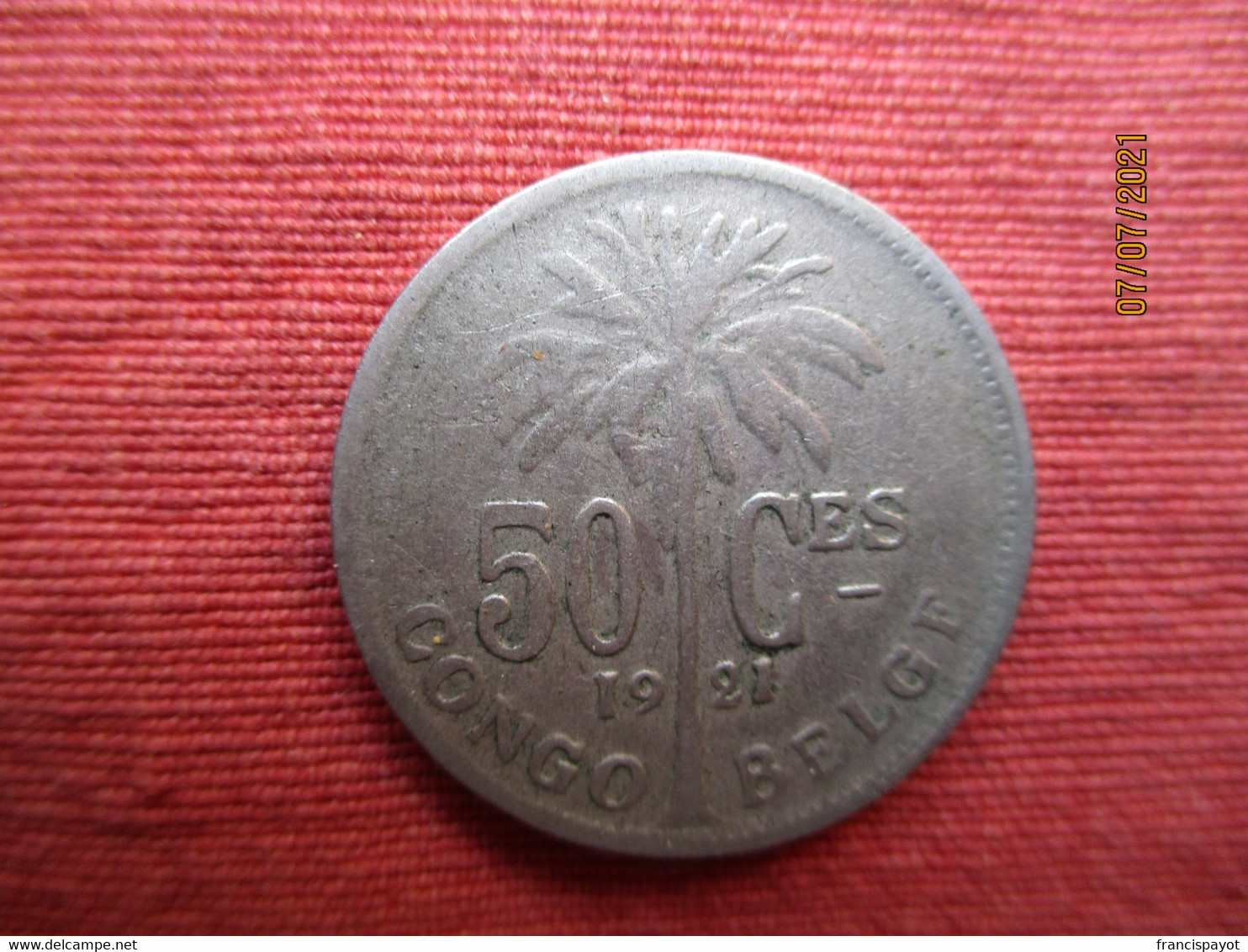 Congo Belge 50 Centimes 1921 - 1910-1934: Albert I