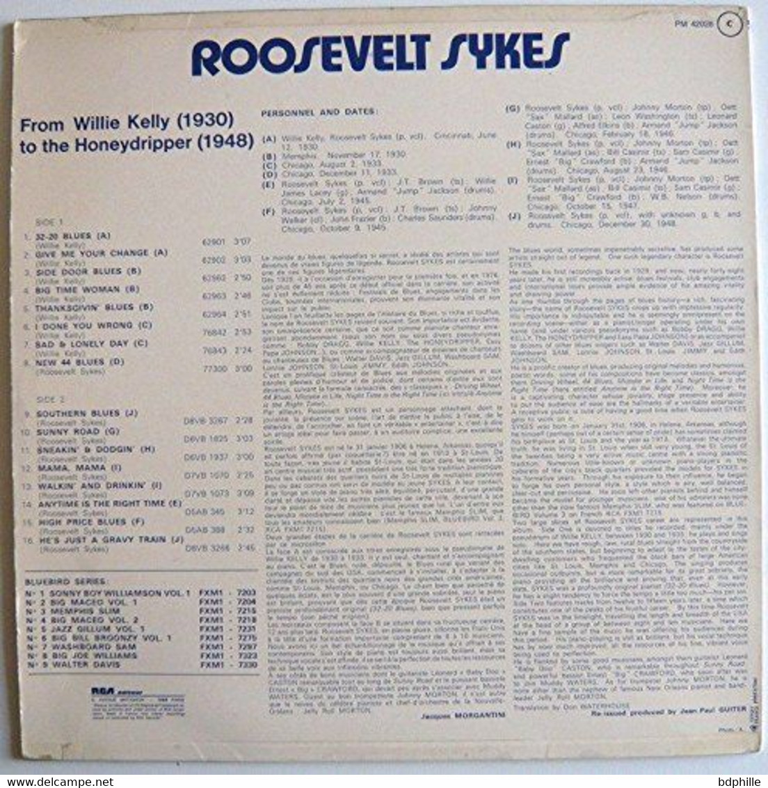 Roosevelt Sykes: Blue Bird N° 10 From Willie Kelly (1930) To The Honeydripper (1948) - Blues