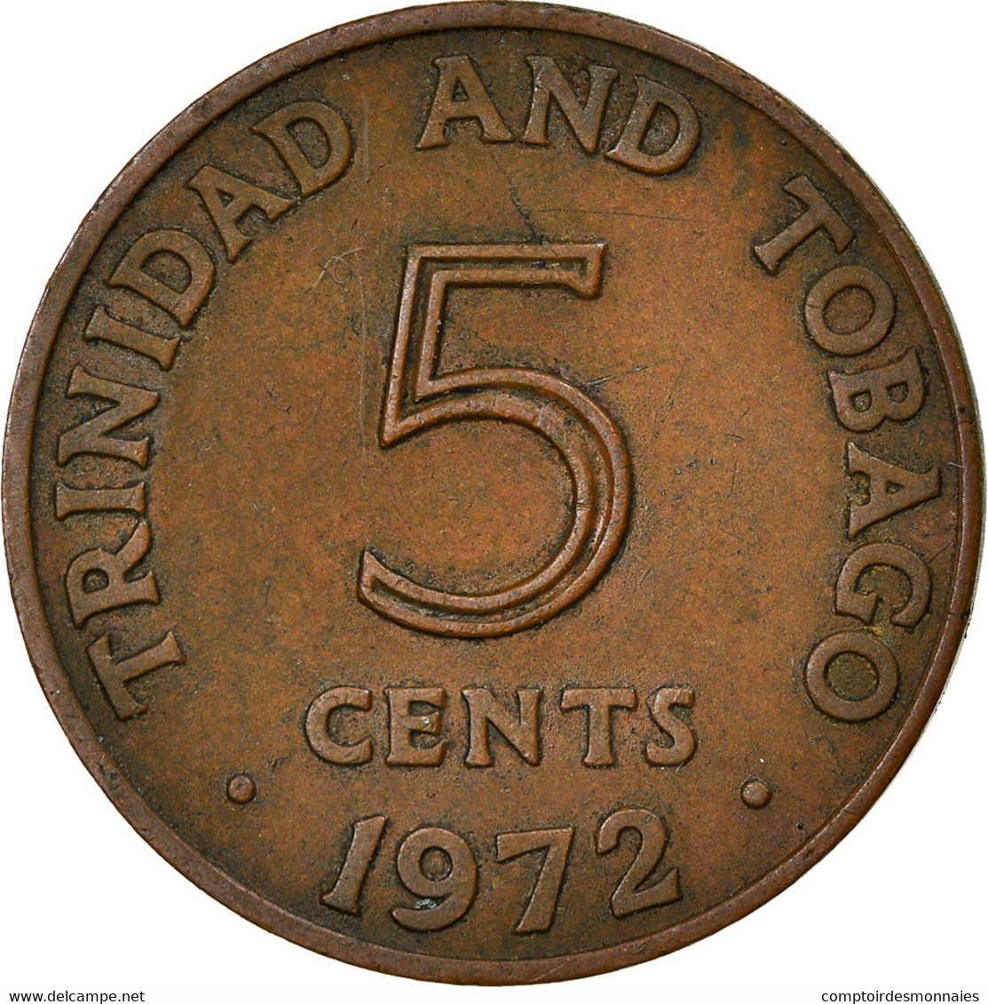 Monnaie, TRINIDAD & TOBAGO, 5 Cents, 1972, Franklin Mint, TTB, Bronze, KM:2 - Trinidad & Tobago