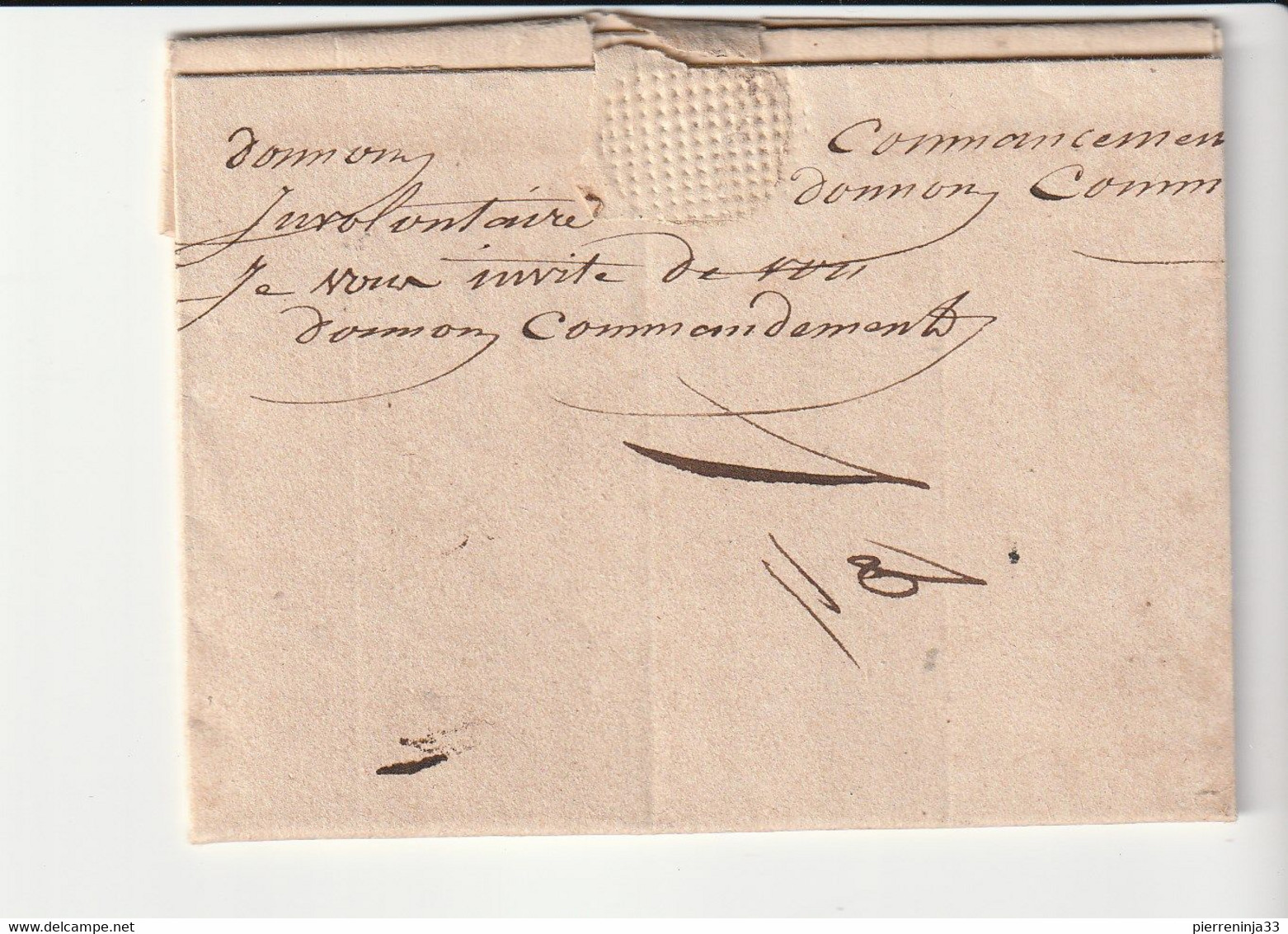 Lettre Avec Cachet Type 11, Doubles Fleurons, Dax - St Vincent De Paul, Landes + Cachet "PP" Rouge 1835 - 1801-1848: Precursores XIX