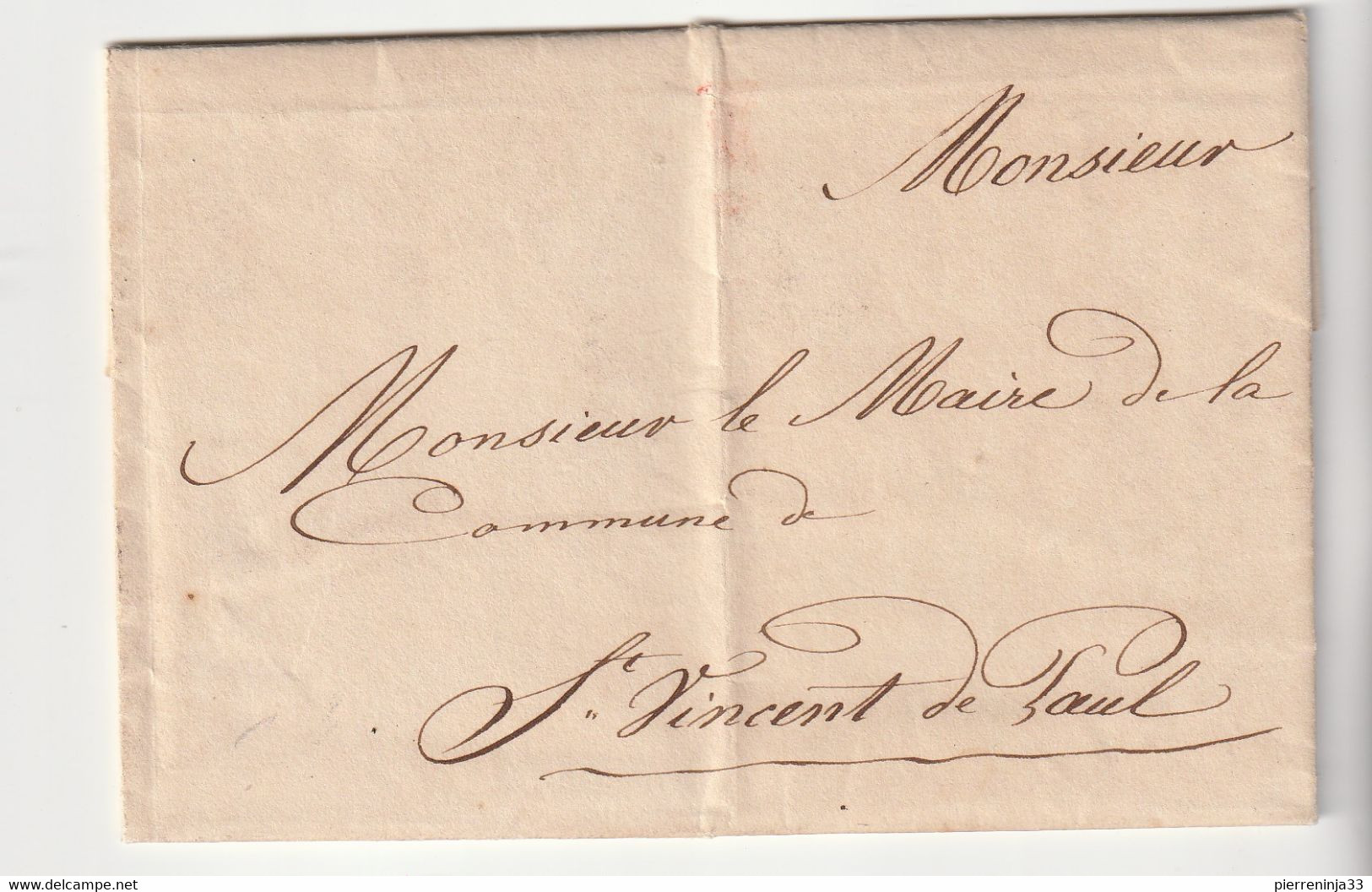 Lettre (pli Confié ?) Dax - St Vincent De Paul , 1830 - 1801-1848: Precursori XIX