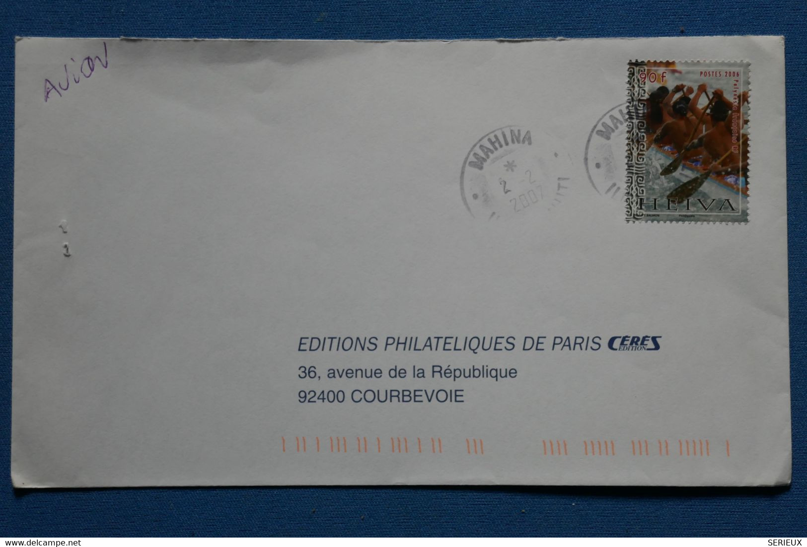 W7 POLYNESIE FRANCAISE BELLE LETTRE 2007 MAHINA POUR CORBEVOIE   + AFFRANCH. PLAISANT - Storia Postale