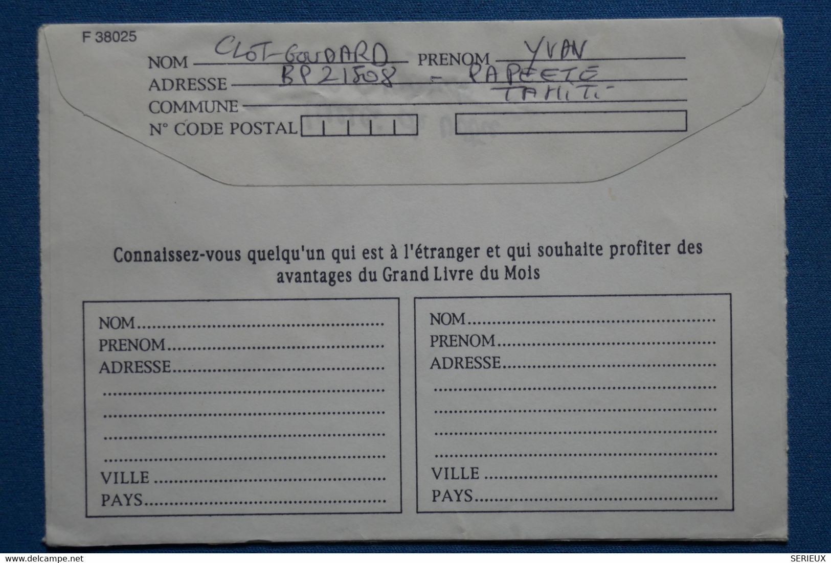 W7 POLYNESIE FRANCAISE BELLE LETTRE 1995 PAPEETE   POUR CASTANET   + AFFRANCH. PLAISANT - Cartas & Documentos