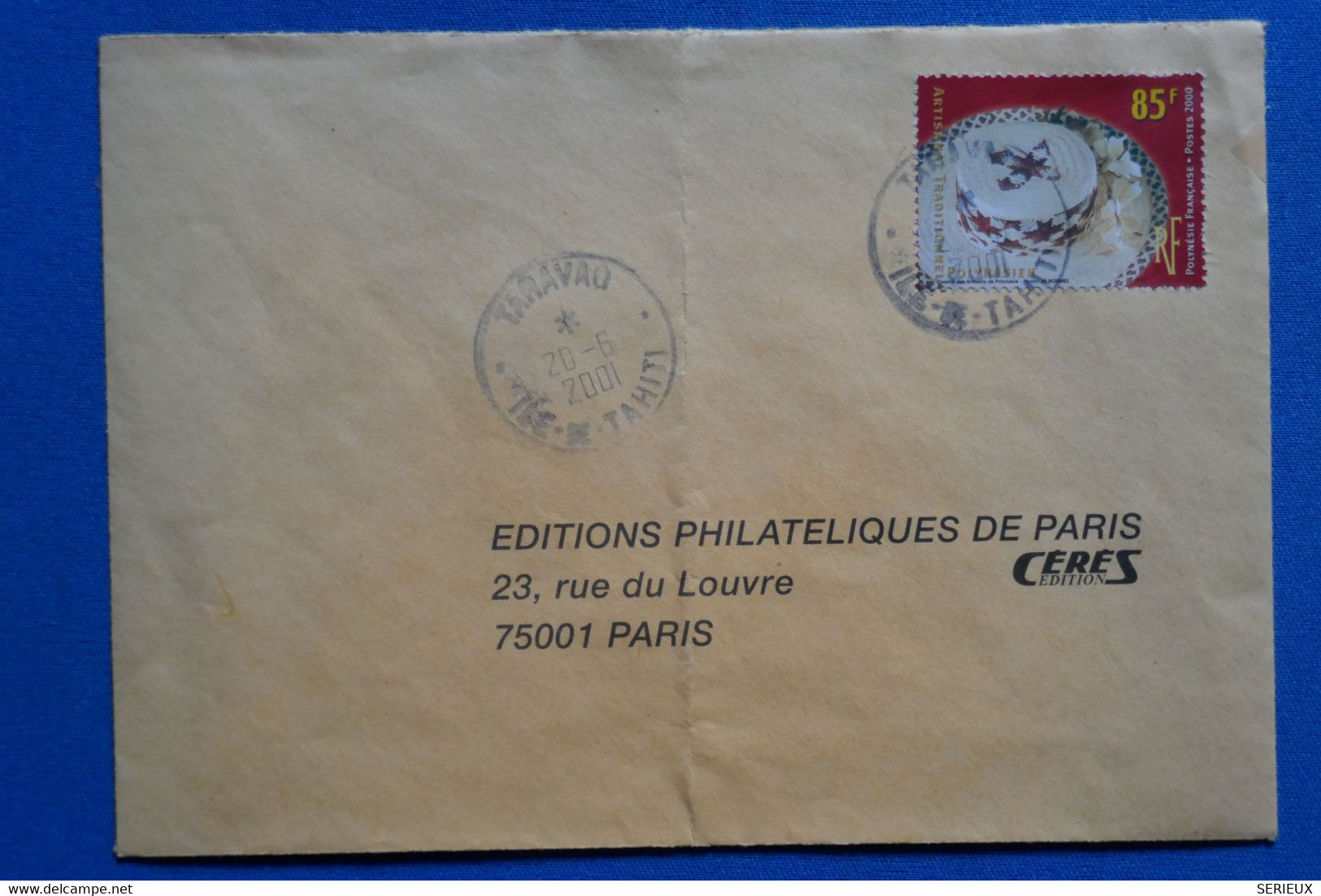 W7 POLYNESIE FRANCAISE BELLE LETTRE 2001    POUR PARIS  + AFFRANCH. PLAISANT - Lettres & Documents