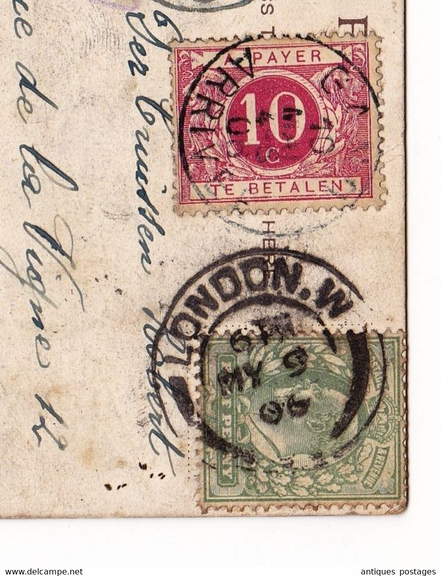 Post Card Royal Albert Hall 1906 London England Belgique Gand Taxe Angleterre - Cartas & Documentos