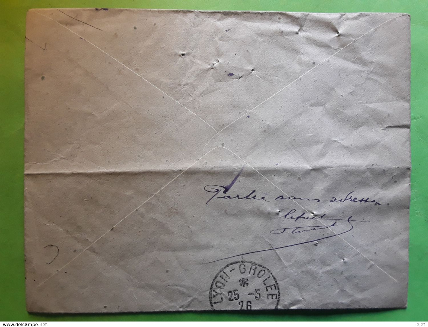 Lettre Recommandée Imprimés LYON GROLEE,Semeuse Blanc Tarif > Retour à L'envoyeur 3265 Saintes Parti Sans Adresse 1926 - Tarifs Postaux