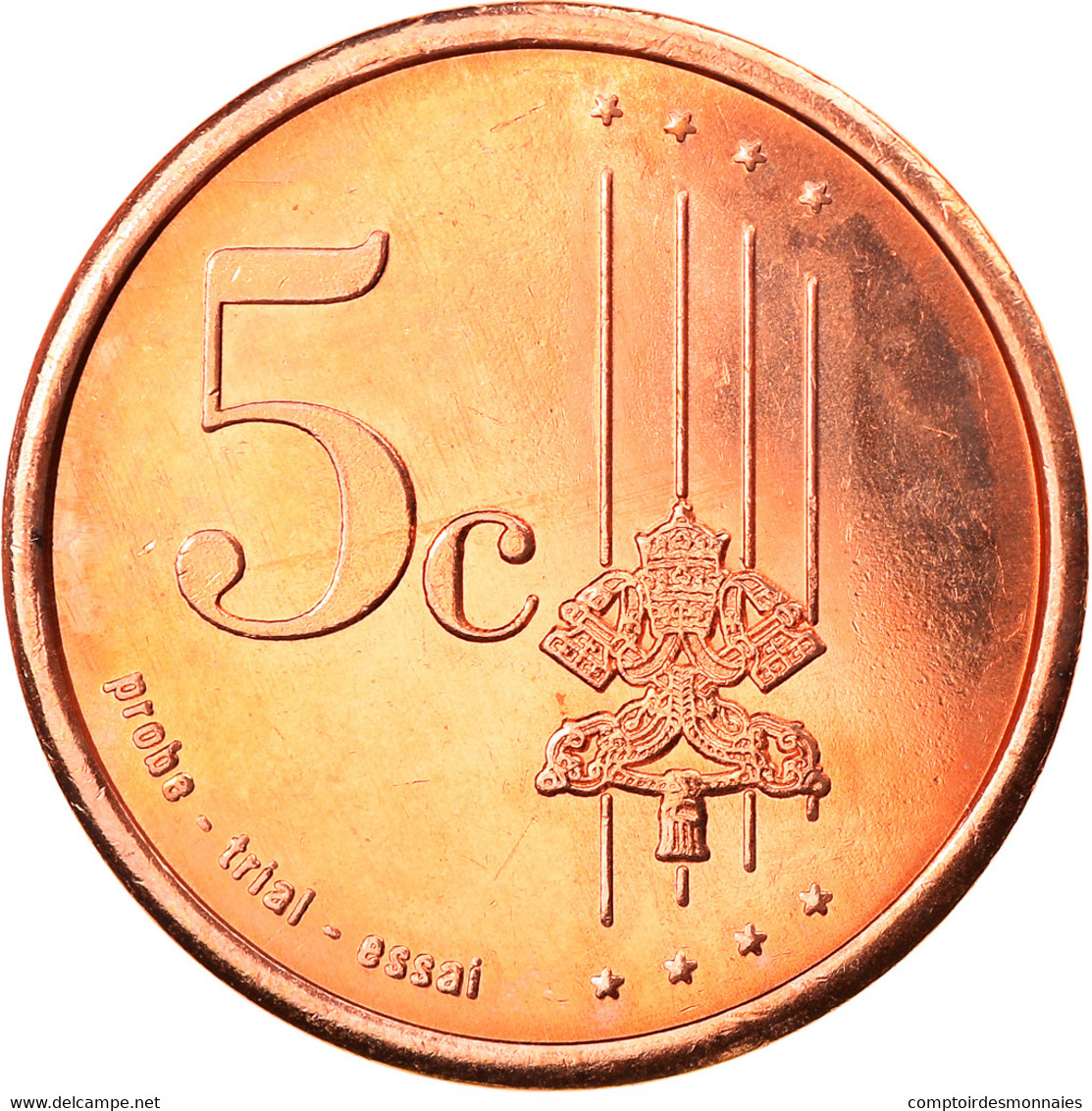 Vatican, 5 Euro Cent, 2007, Unofficial Private Coin, FDC, Copper Plated Steel - Pruebas Privadas
