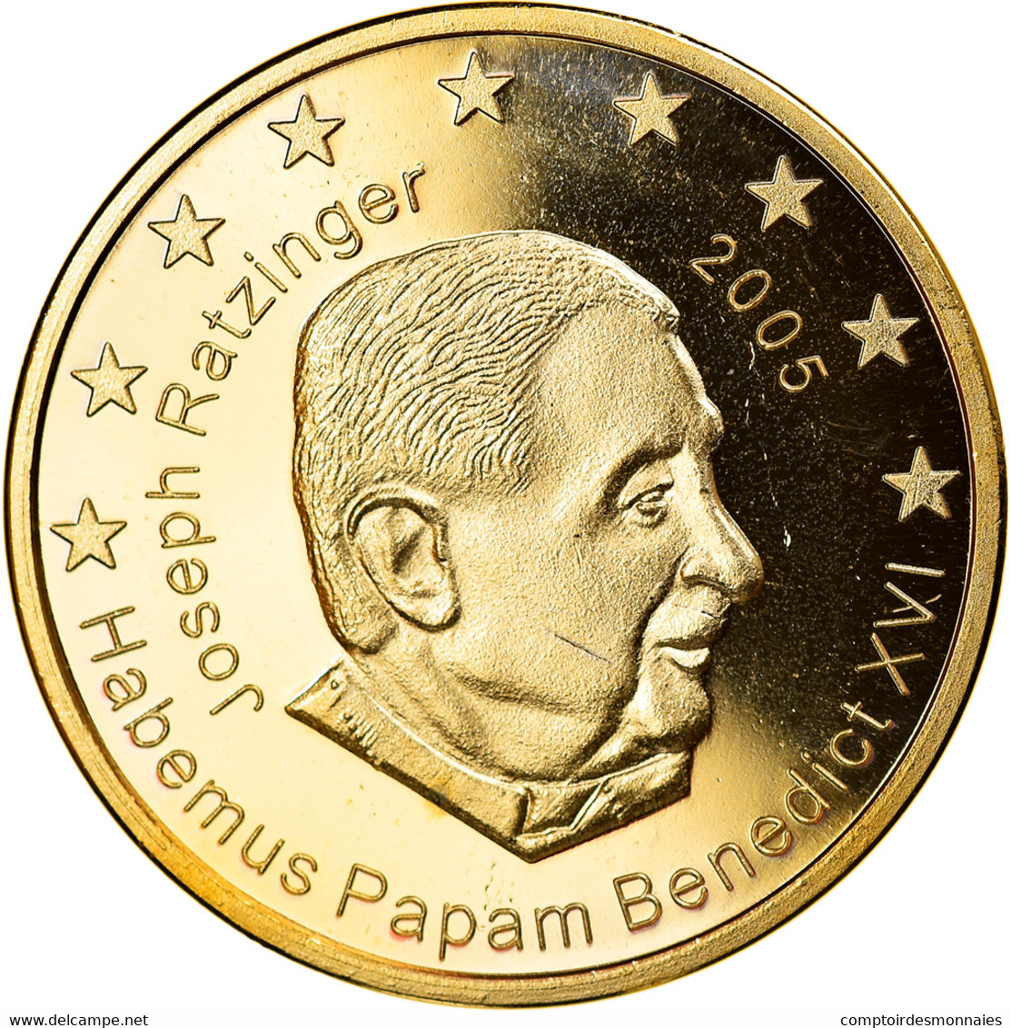 Vatican, 50 Euro Cent, Type 2, 2005, Unofficial Private Coin, FDC, Laiton - Pruebas Privadas