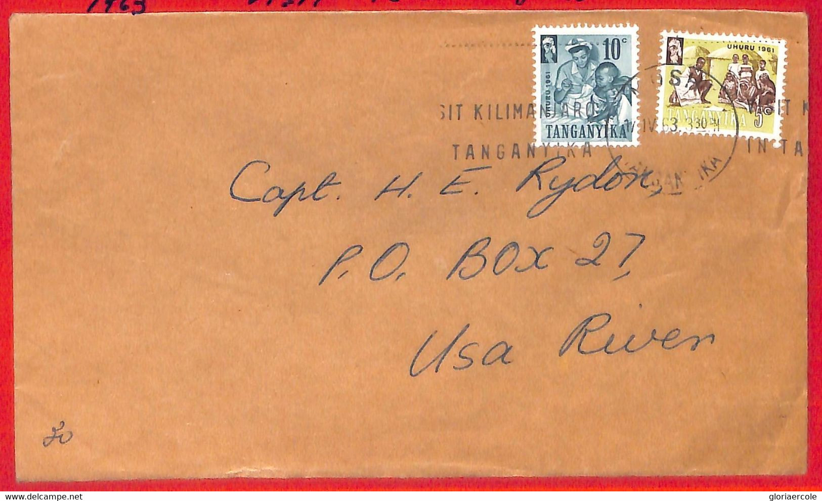 Aa3817 - TANGANYIKA - POSTAL HISTORY - Postmark VISIT KILIMANJARO Mountaineering 1963 - Tanganyika (...-1932)