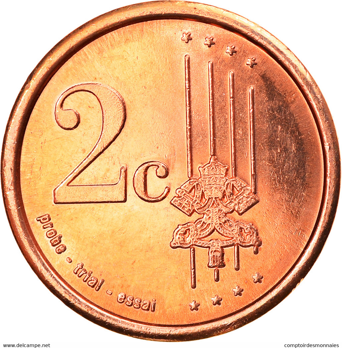Vatican, 2 Euro Cent, 2007, Unofficial Private Coin, FDC, Copper Plated Steel - Privatentwürfe