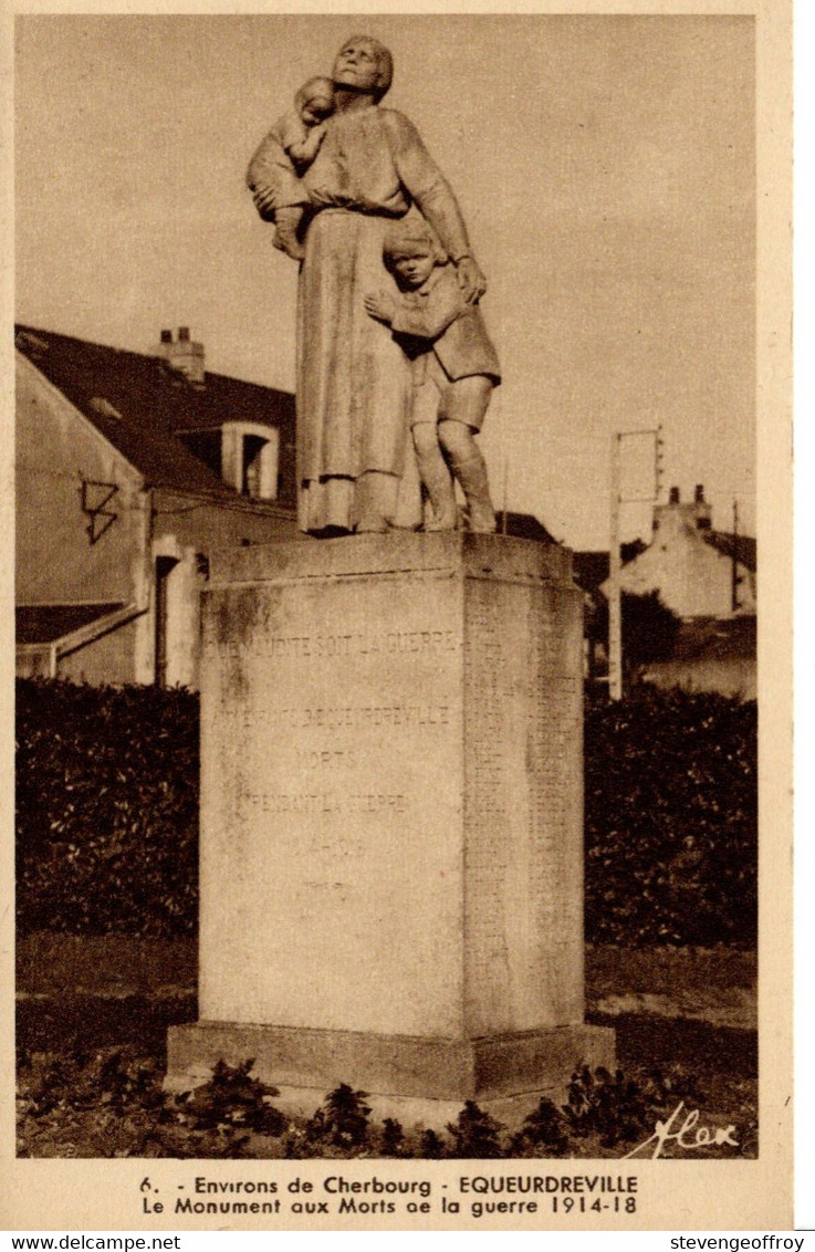 50 Manche Equeurdreville CPA Monument Aux Morts De La Guerre 14-18 Envirions De Cherbourg - Equeurdreville