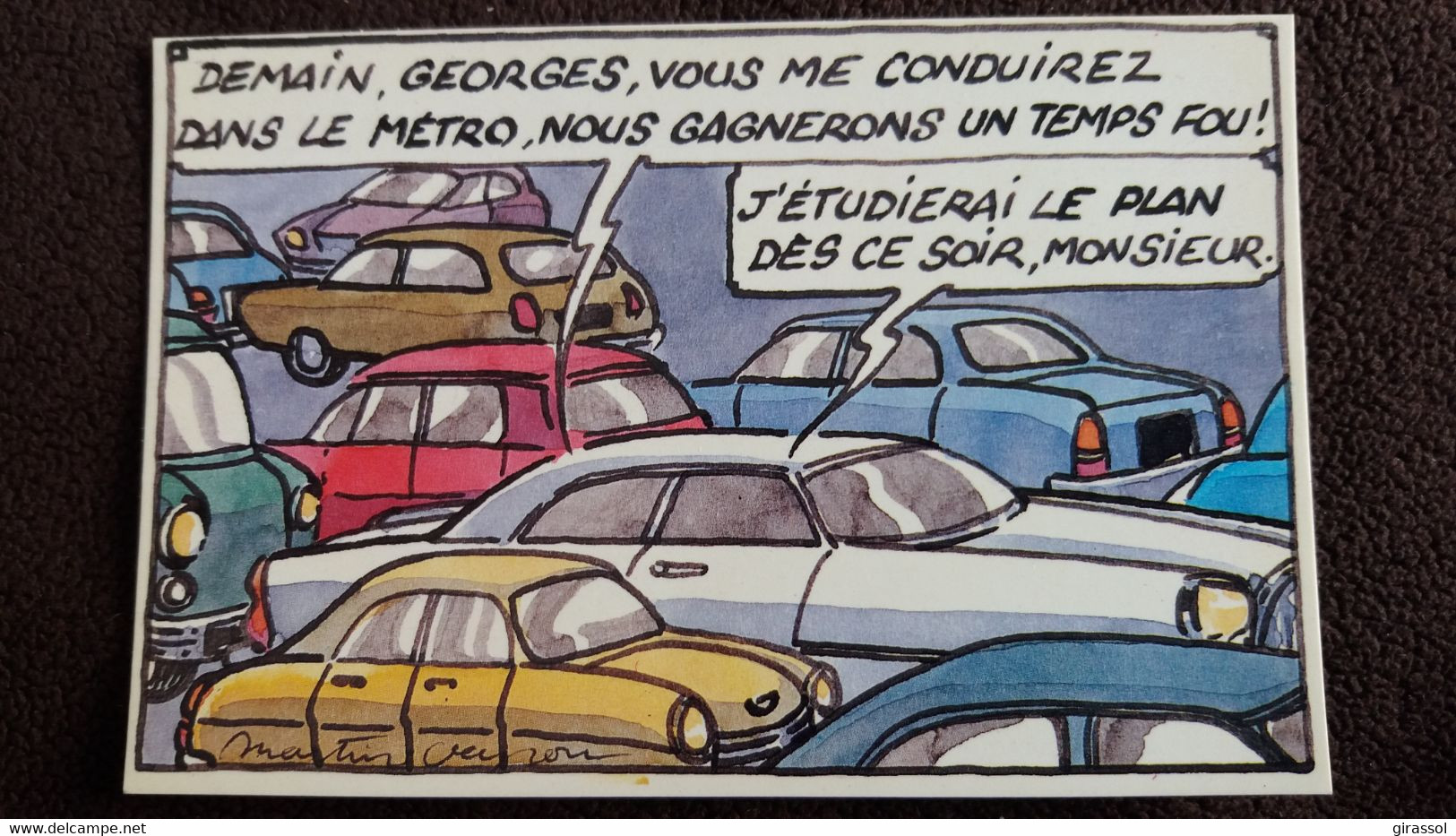 CPM CARTE 6 TOULOUSE 26 JUIN 1993 INAUGURATION DU RESEAU BUS METRO DESSIN MARTIN VEYRON GAIN DE TPS EMBOUTEILLAGE AUTO - U-Bahnen