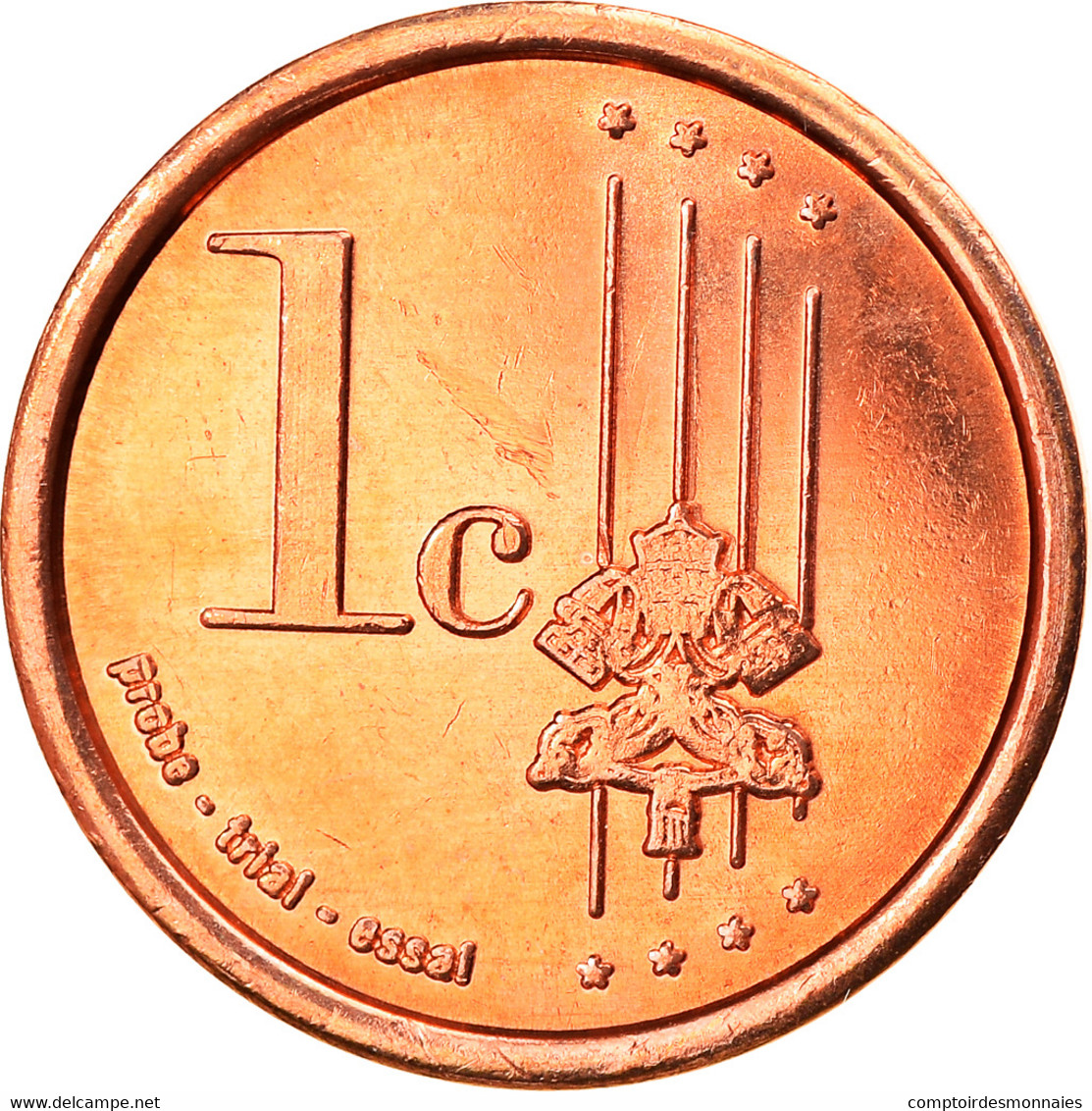 Vatican, Euro Cent, 2007, Unofficial Private Coin, FDC, Copper Plated Steel - Privatentwürfe