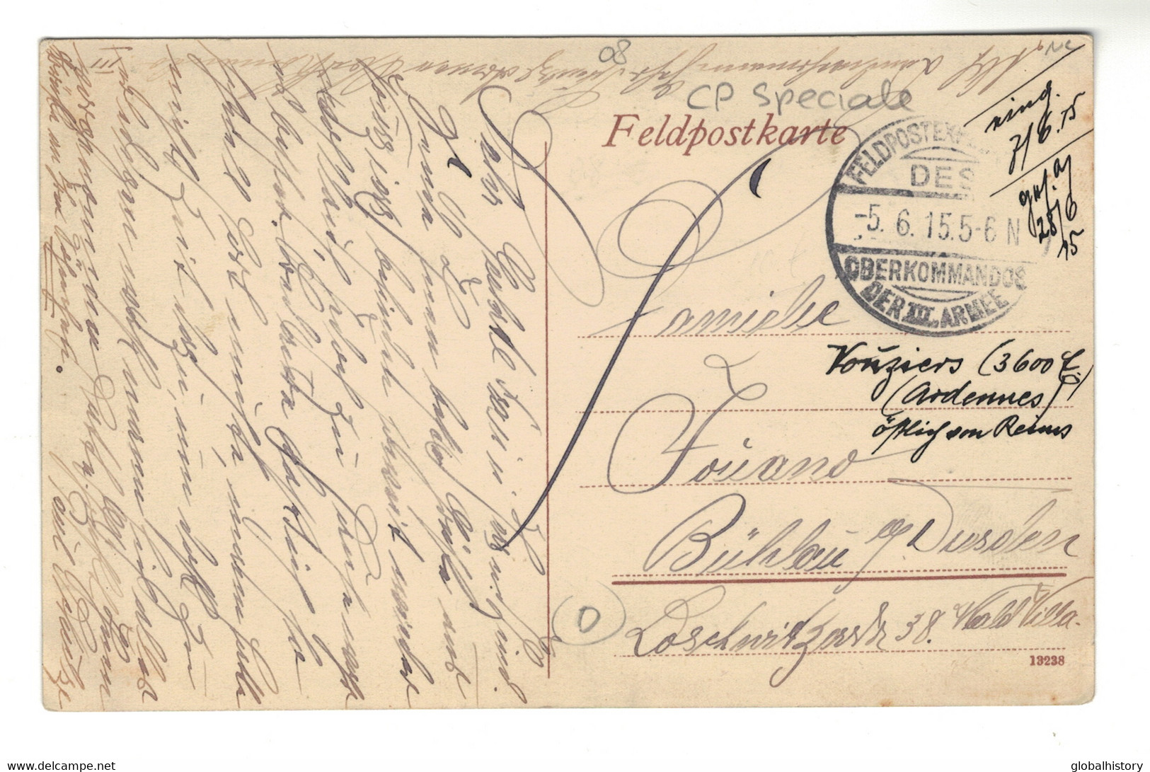 DG2128 - DEP.08 - VOUZIERS - KAISER WILHELM STRAßE - RUE GAMBETTA - CP SPECIALE - Vouziers