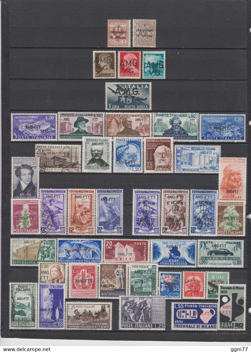 44 TIMBRES TRENTE & TRIESTE OBLITERES & NEUFS** & * + SANS GOMME DE 1919 à 1952    Cote : 72,35 € - Otros & Sin Clasificación