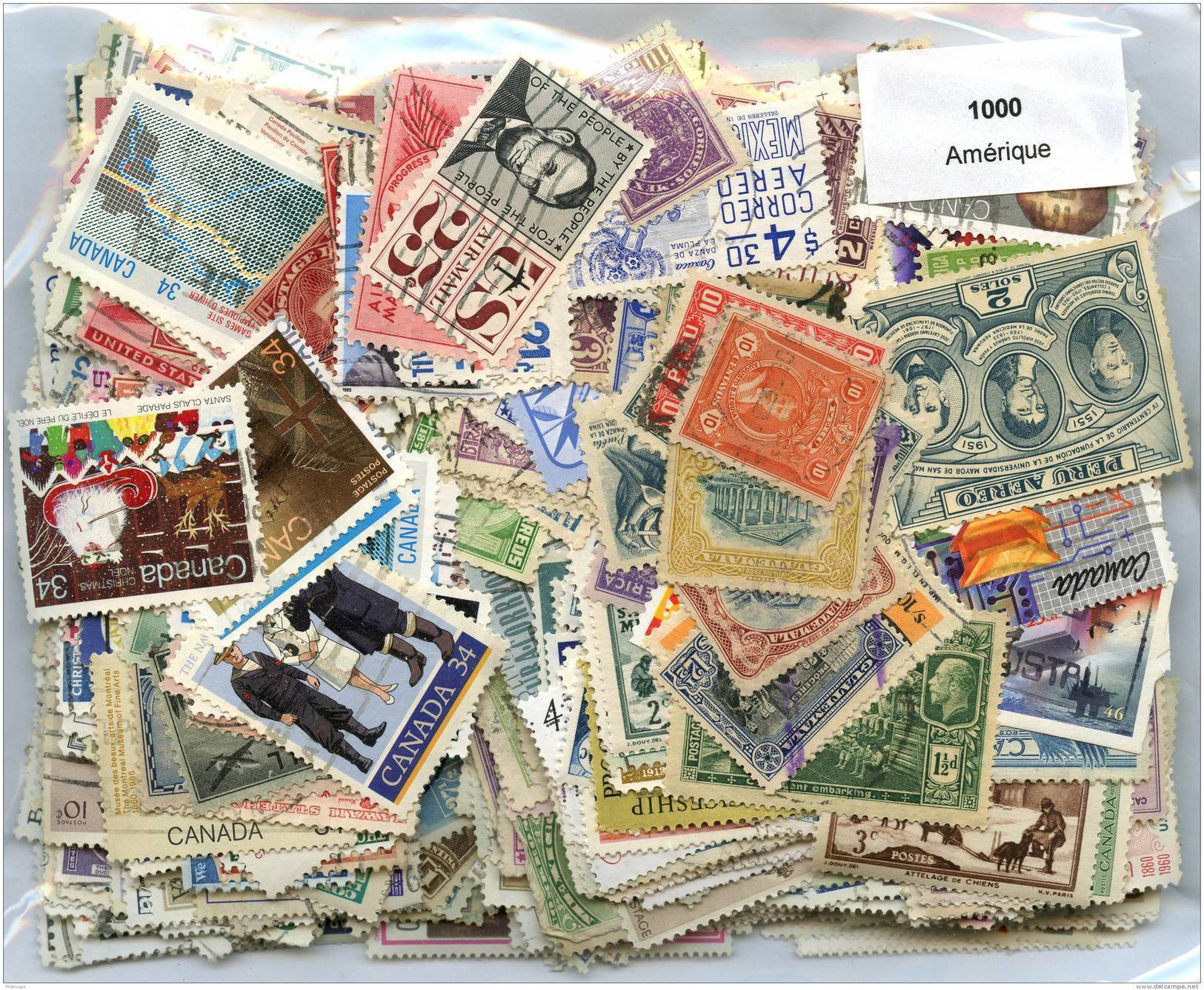 Lot 1000 Timbres Amérique - Lots & Kiloware (mixtures) - Min. 1000 Stamps