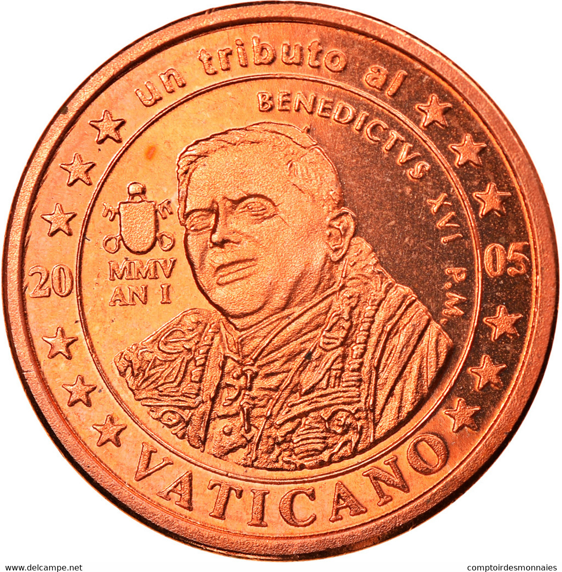 Vatican, 5 Euro Cent, Type 4, 2005, Unofficial Private Coin, FDC, Copper Plated - Privatentwürfe