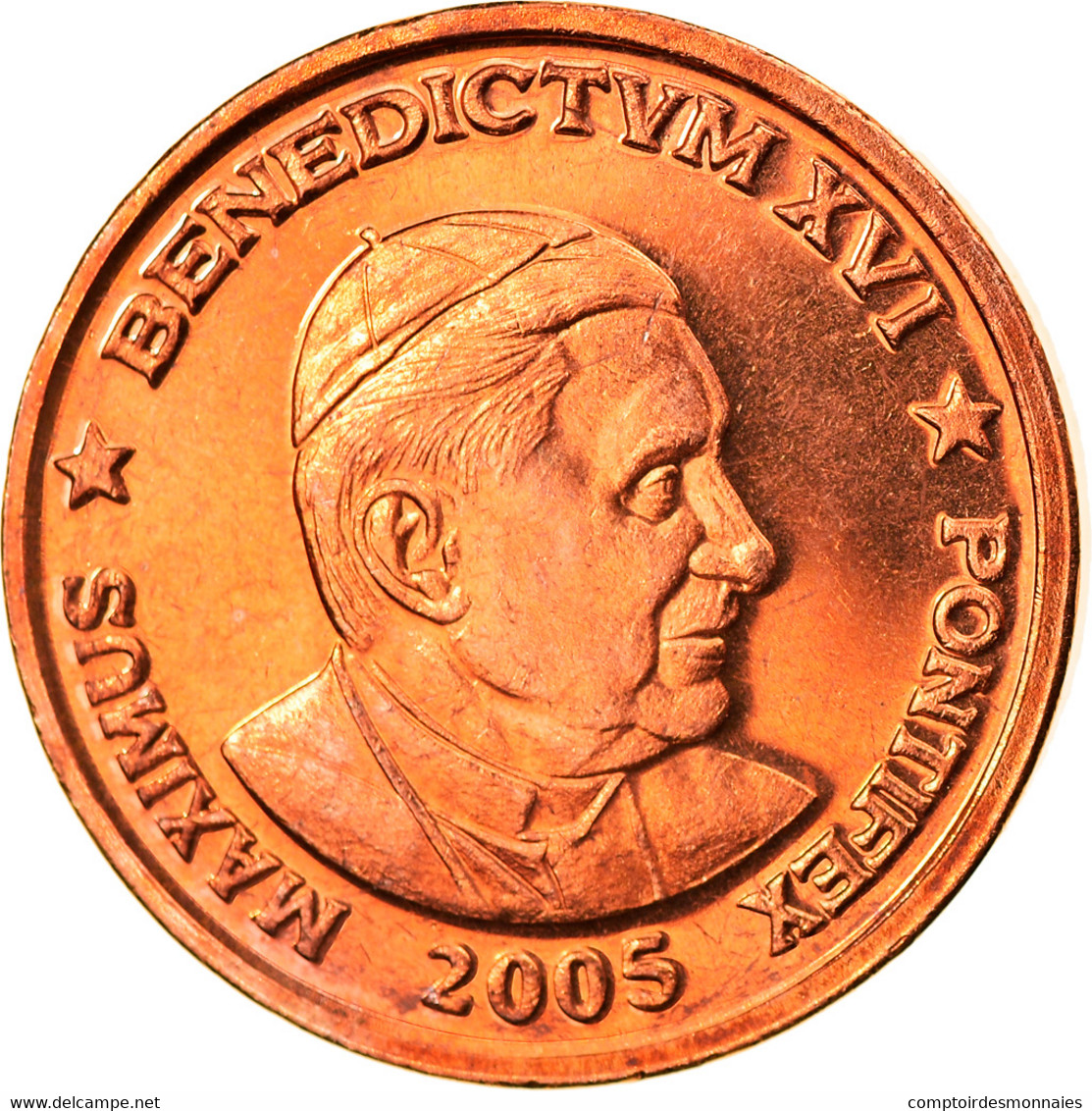 Vatican, 5 Euro Cent, Type 5, 2005, Unofficial Private Coin, FDC, Copper Plated - Privatentwürfe