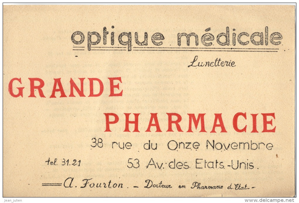 BUVARD  -  Grande Pharmacie  - Clermont Ferrand - Optique Medicale - A