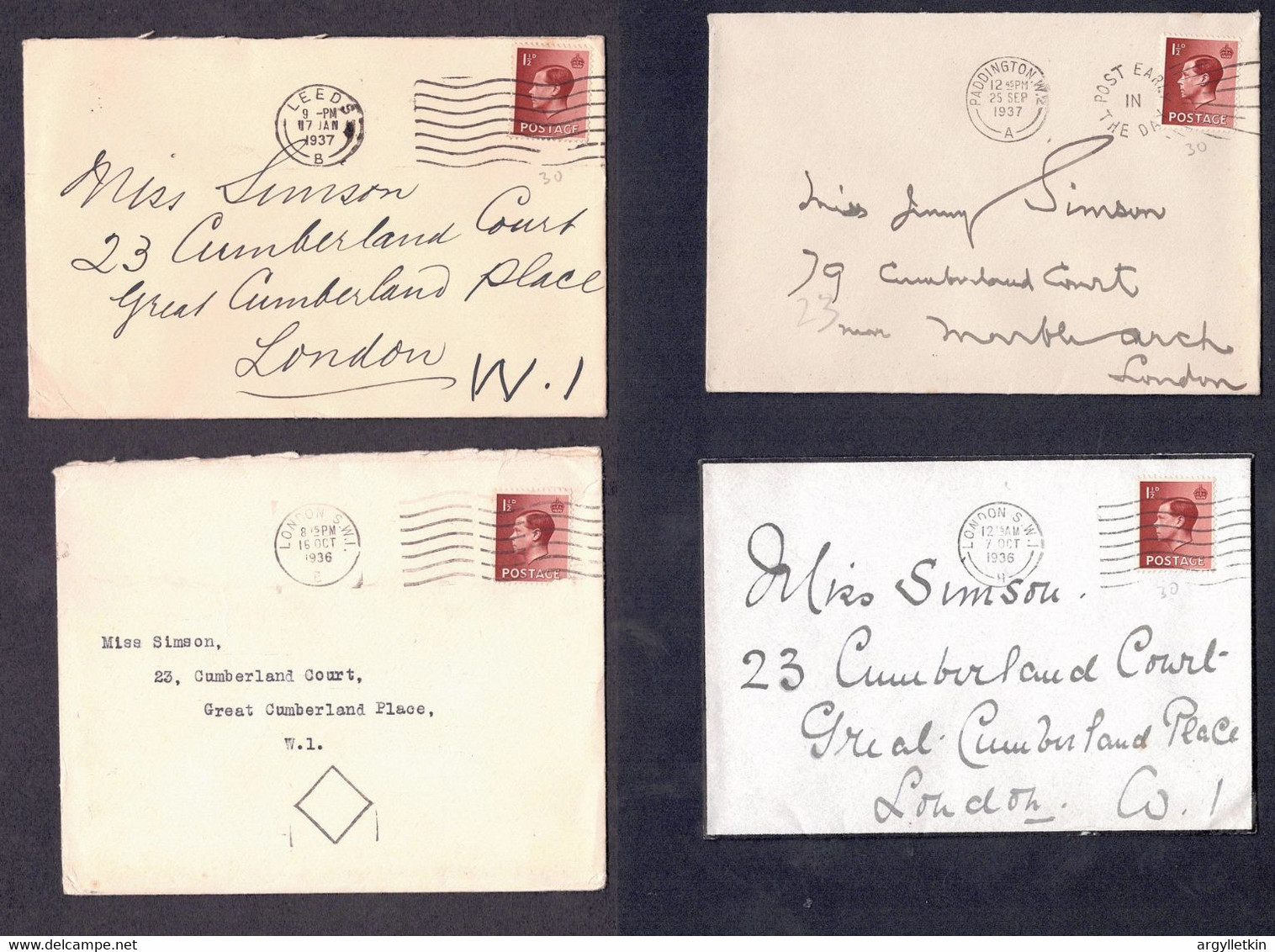 GB 1936/37 KING EDWARD 8th COVERS - Storia Postale