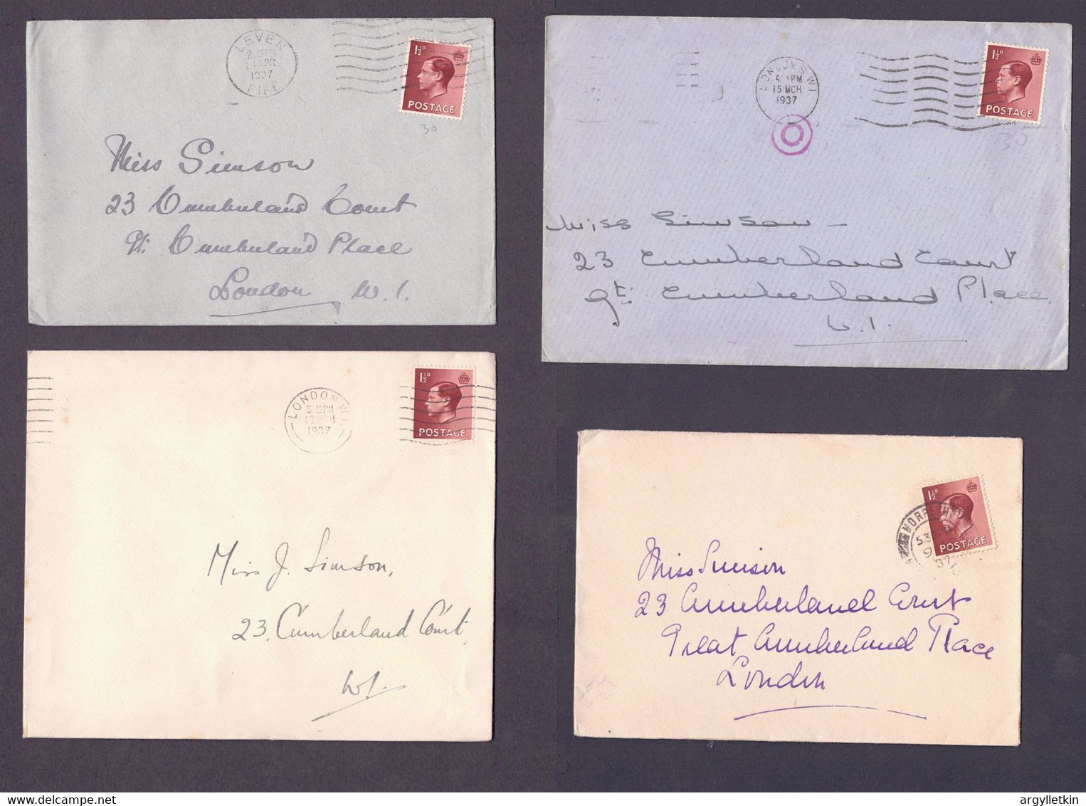 GB 1936/37 KING EDWARD 8th COVERS - Covers & Documents