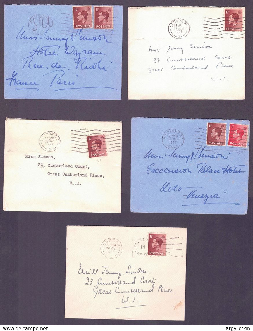 GB 1936/37 KING EDWARD 8th COVERS - Covers & Documents