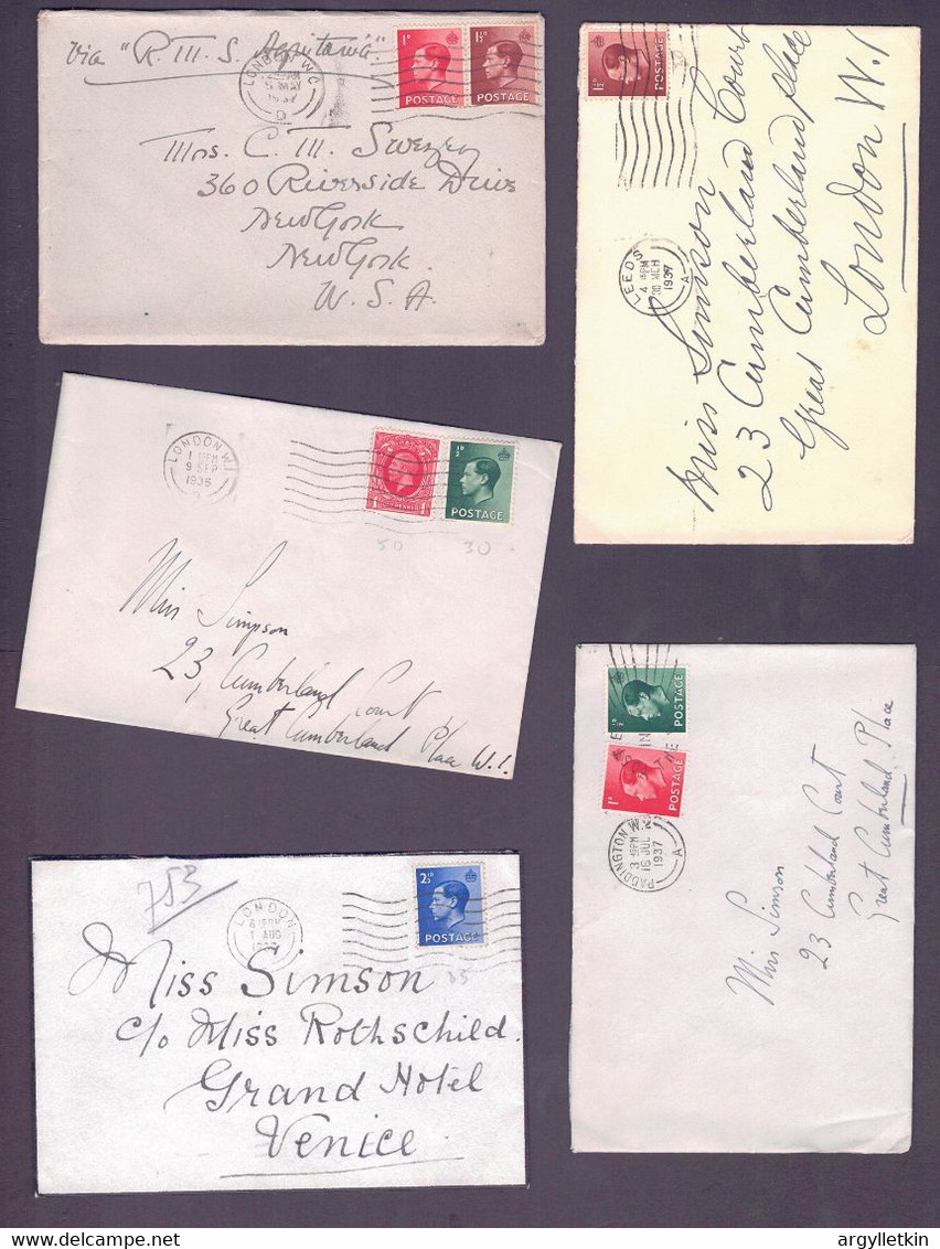 GB 1936/37 KING EDWARD 8th COVERS - Lettres & Documents