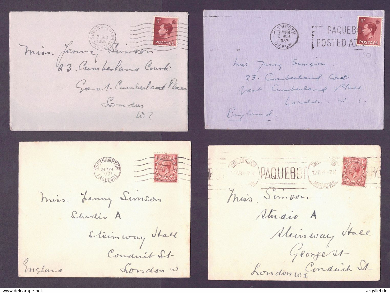 GB KING GEORGE 5th AND EDWARD 8th PAQUEBOT/SHIPPING - Lettres & Documents