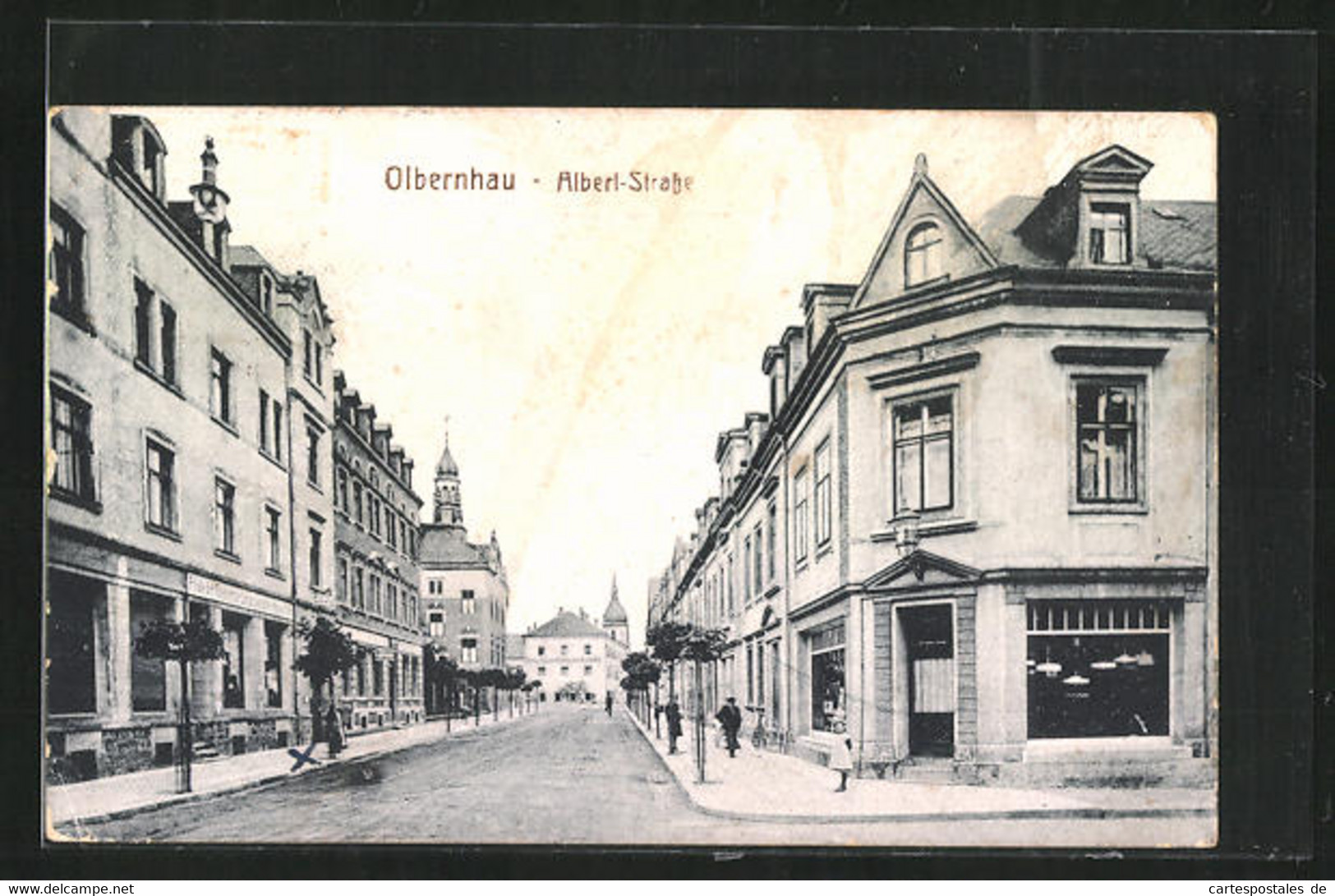 AK Olbernhau, Albertstrasse Mit Blick Zum Hotel Gerichtsschänke - Olbernhau