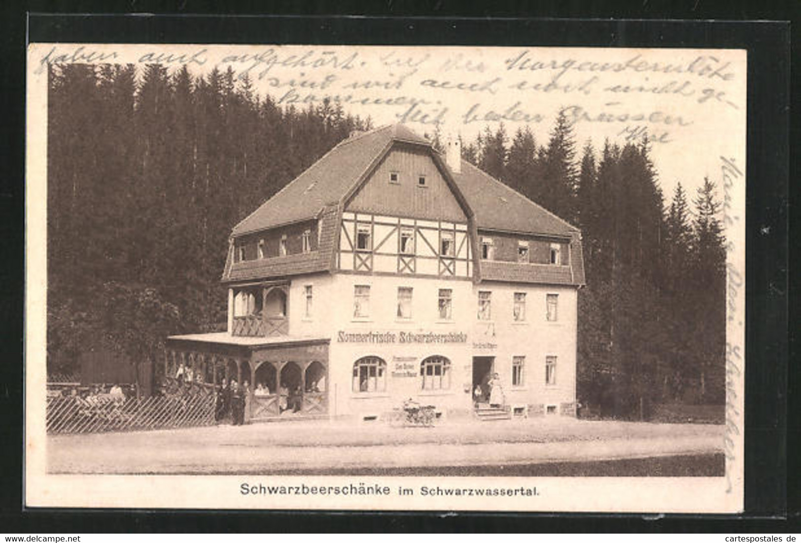 AK Zöblitz, Gasthaus Schwarzbeerschänke Im Schwarzwassertal - Zöblitz