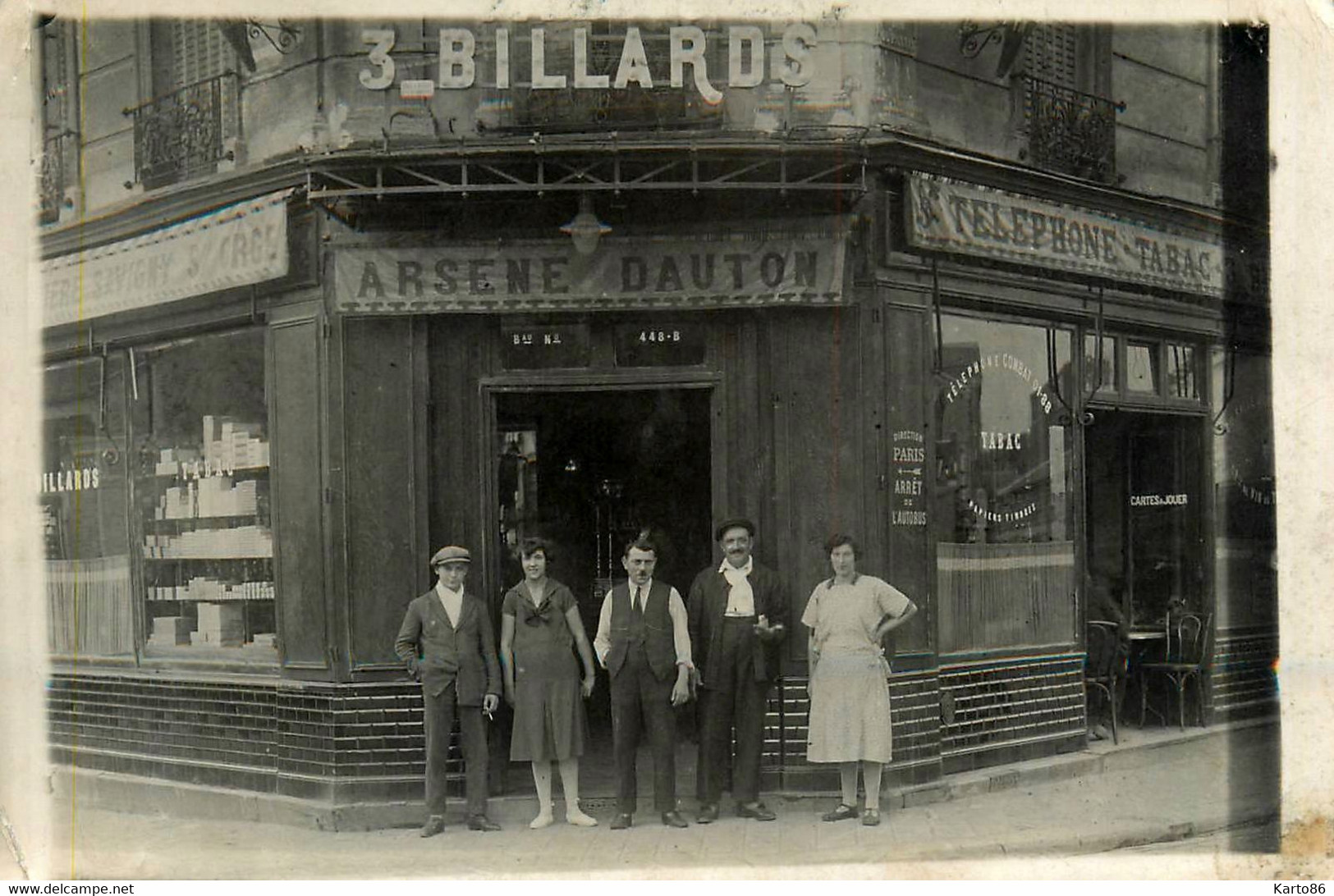 Le Pré St Gervais * Carte Photo * Devanture Tabac Tabacs Café Billard Arsène DAUTON Rue De Pantin * Commerce TABAC - Le Pre Saint Gervais